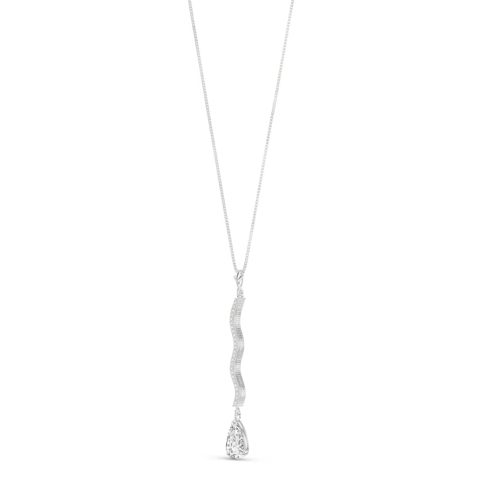 White Gold Heritage Necklace White Topaz 10K — Aurora