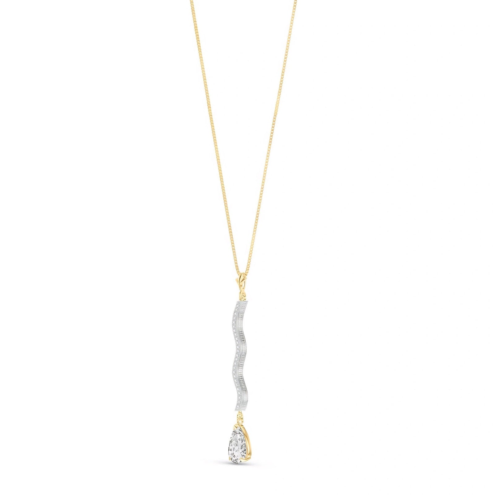 Yellow Gold Heritage Necklace White Topaz 10K — Aurora