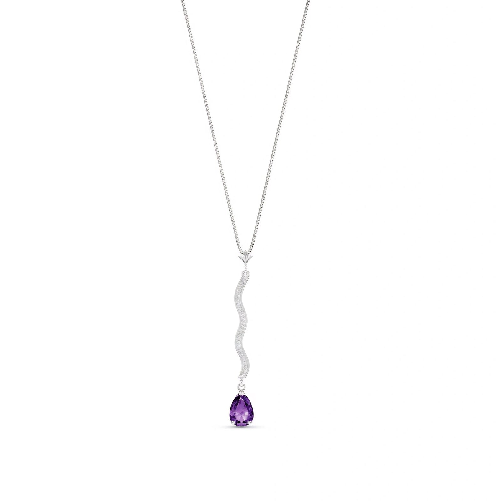 White Gold Heritage Necklace Amethyst 10K — Aurora
