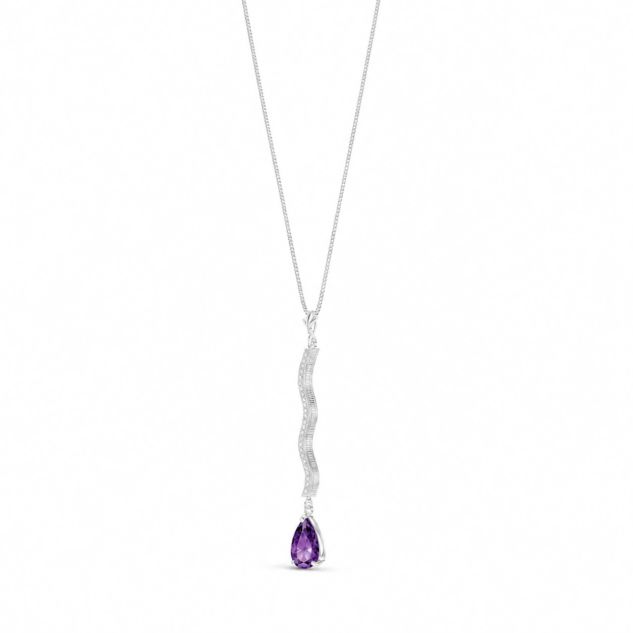 White Gold Heritage Necklace Amethyst 10K — Aurora