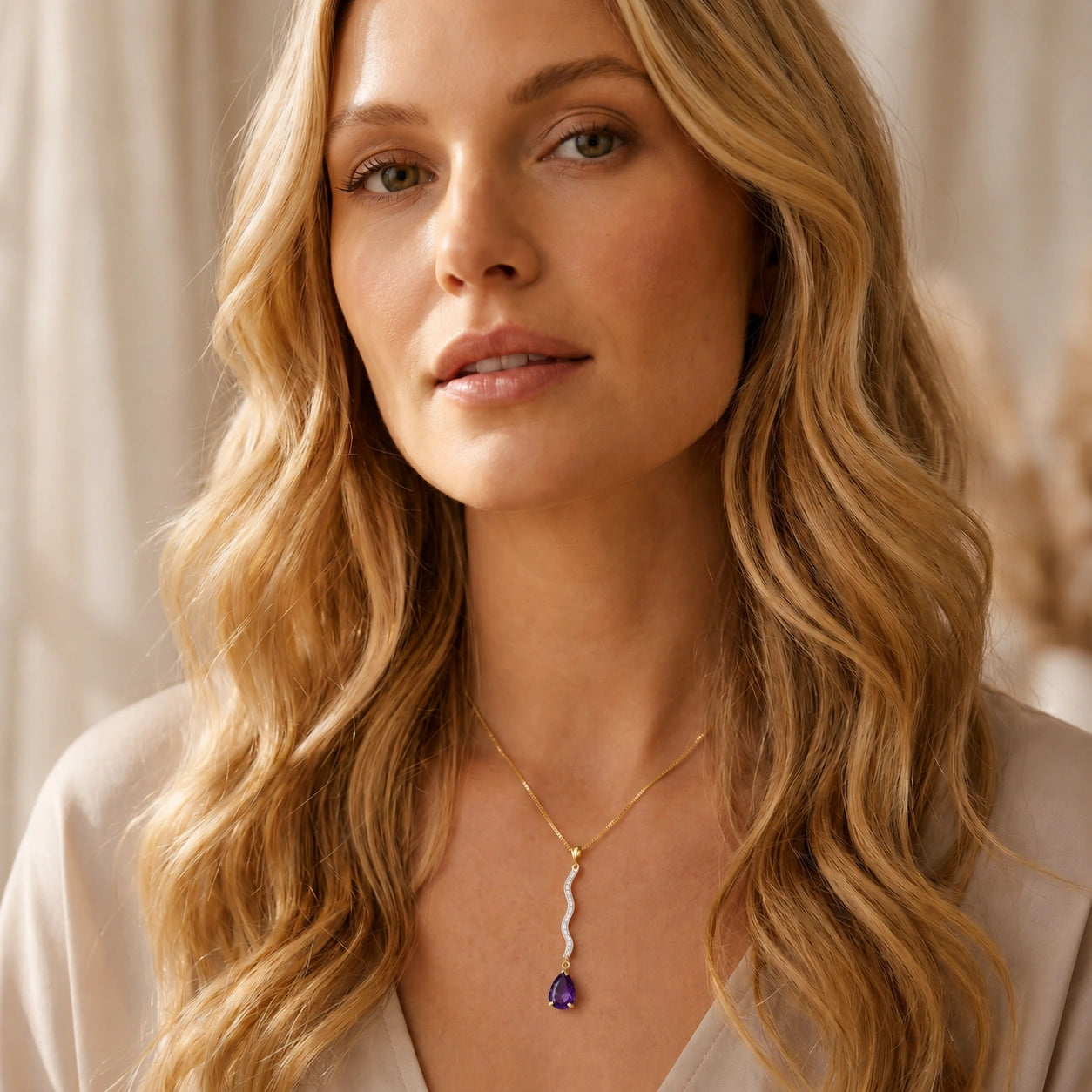 Yellow Gold Heritage Necklace Amethyst 10K — Aurora