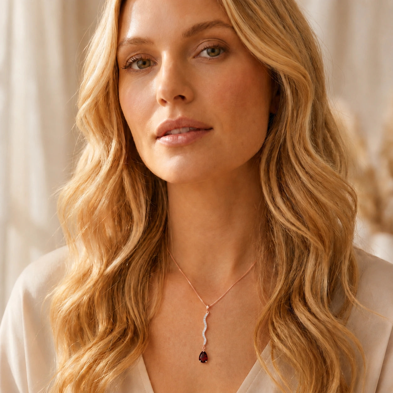 Rose Gold Heritage Necklace Garnet 10K — Aurora