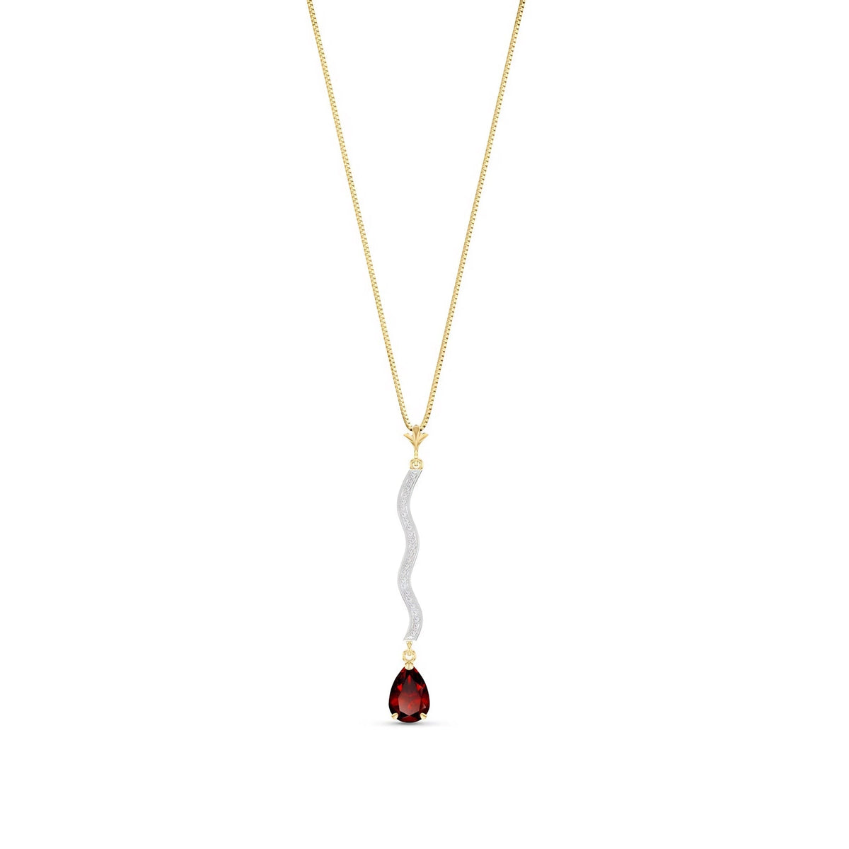 Yellow Gold Heritage Necklace Garnet 10K — Aurora