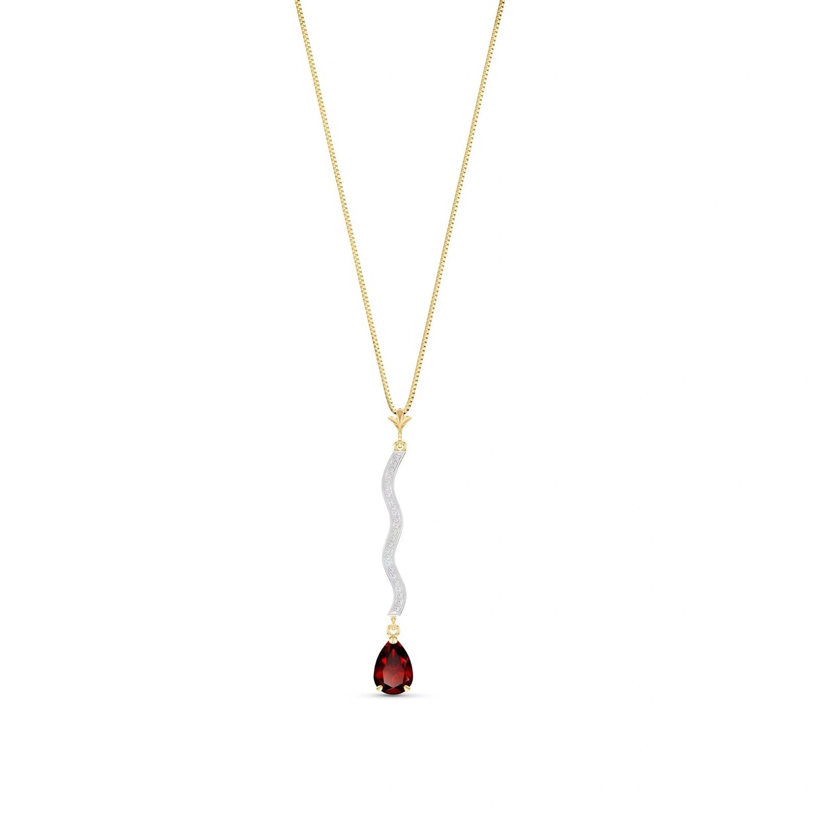 Yellow Gold Heritage Necklace Garnet 10K — Aurora