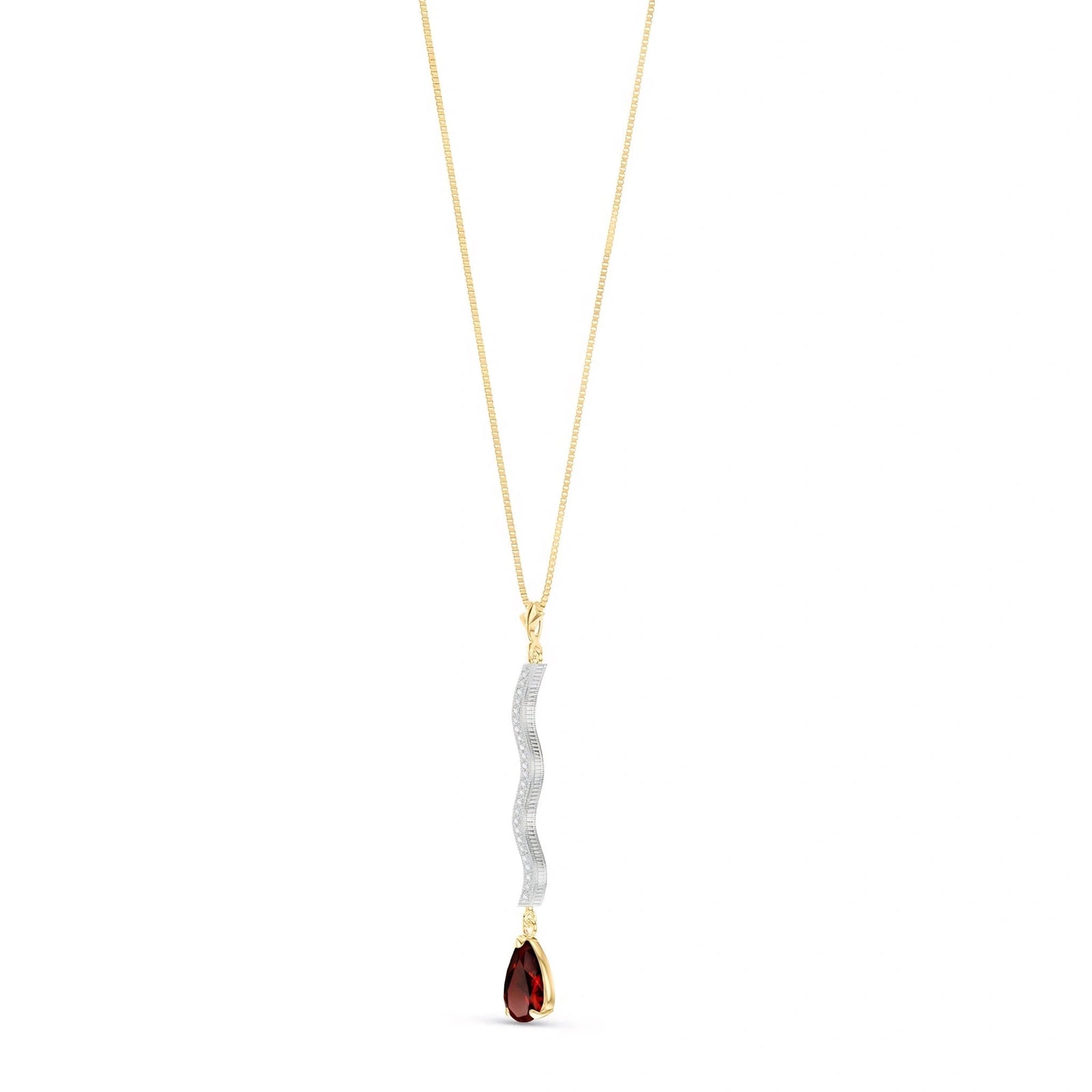 Yellow Gold Heritage Necklace Garnet 10K — Aurora