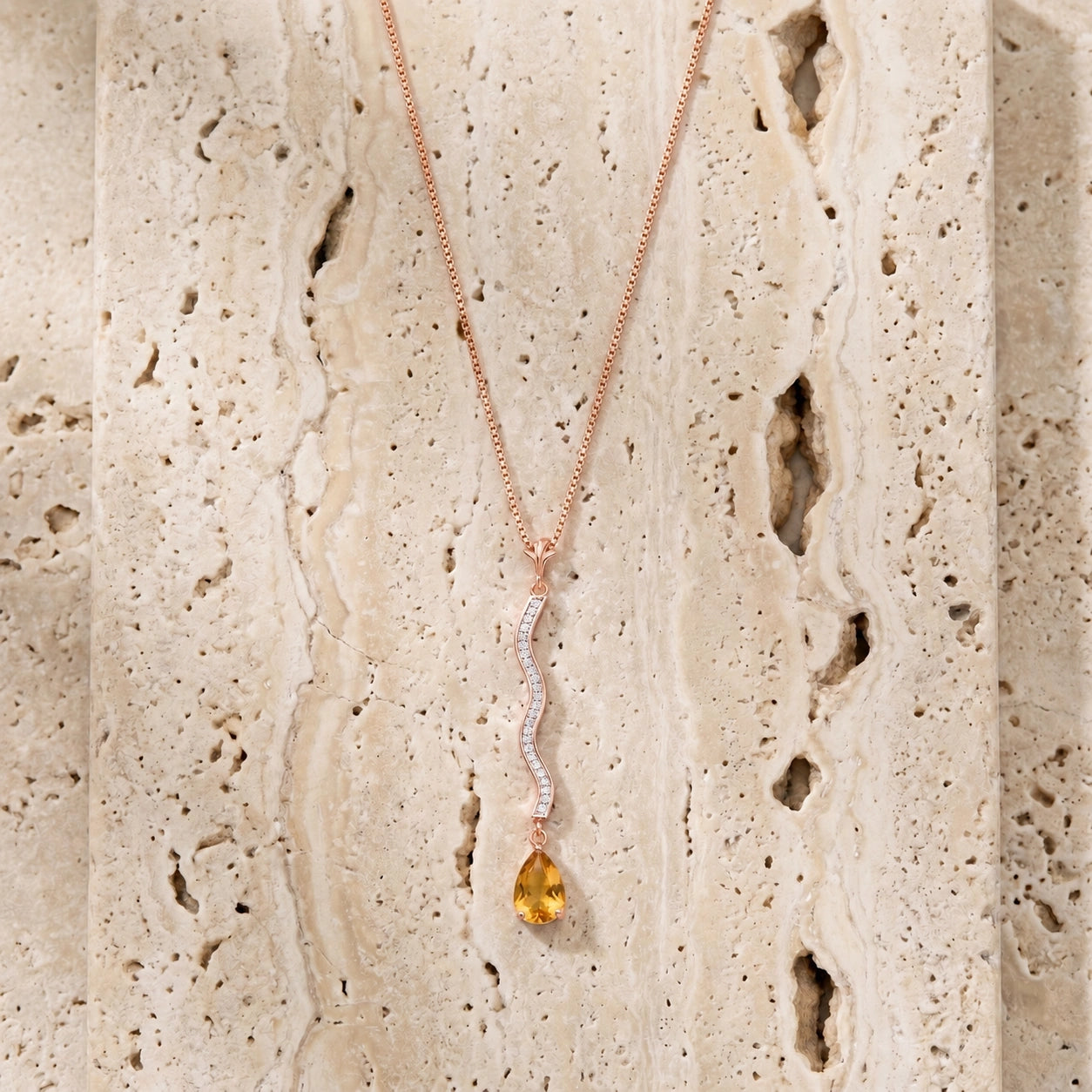 Rose Gold Heritage Necklace Citrine 10K — Aurora