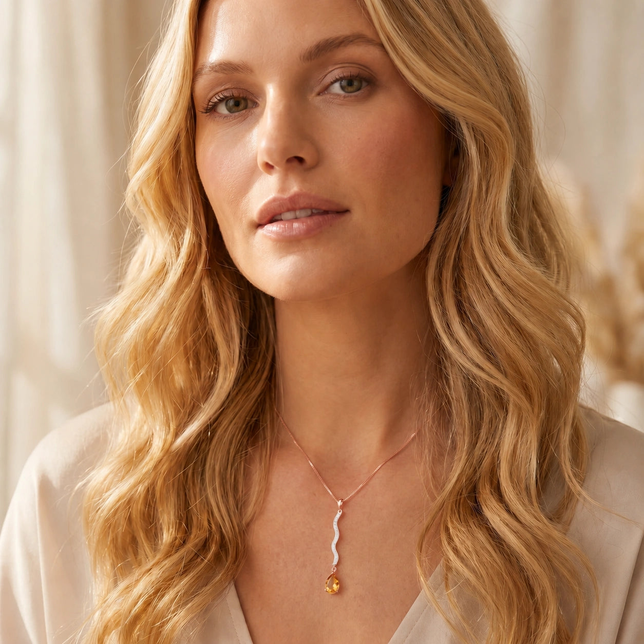 Rose Gold Heritage Necklace Citrine 10K — Aurora