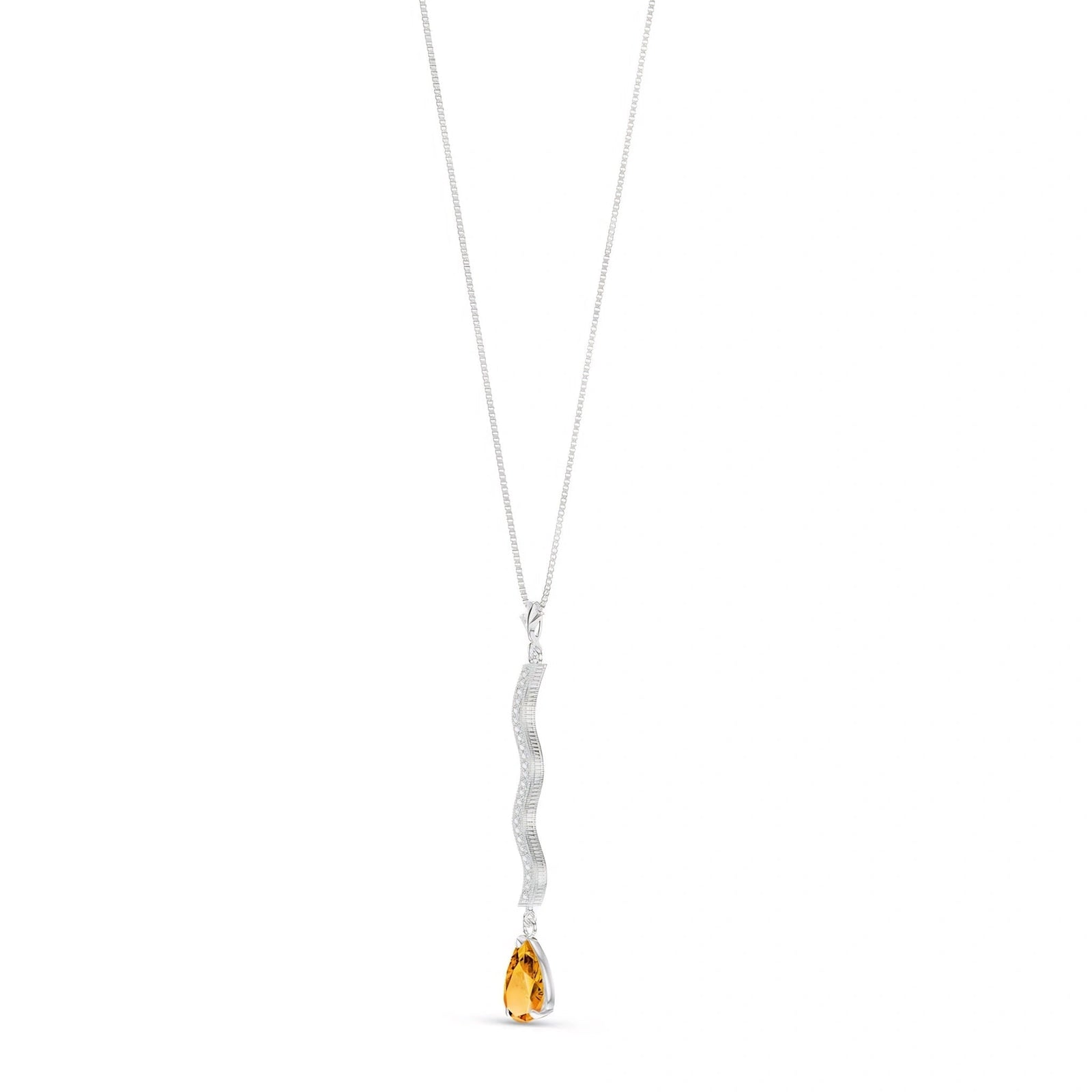 White Gold Heritage Necklace Citrine 10K — Aurora