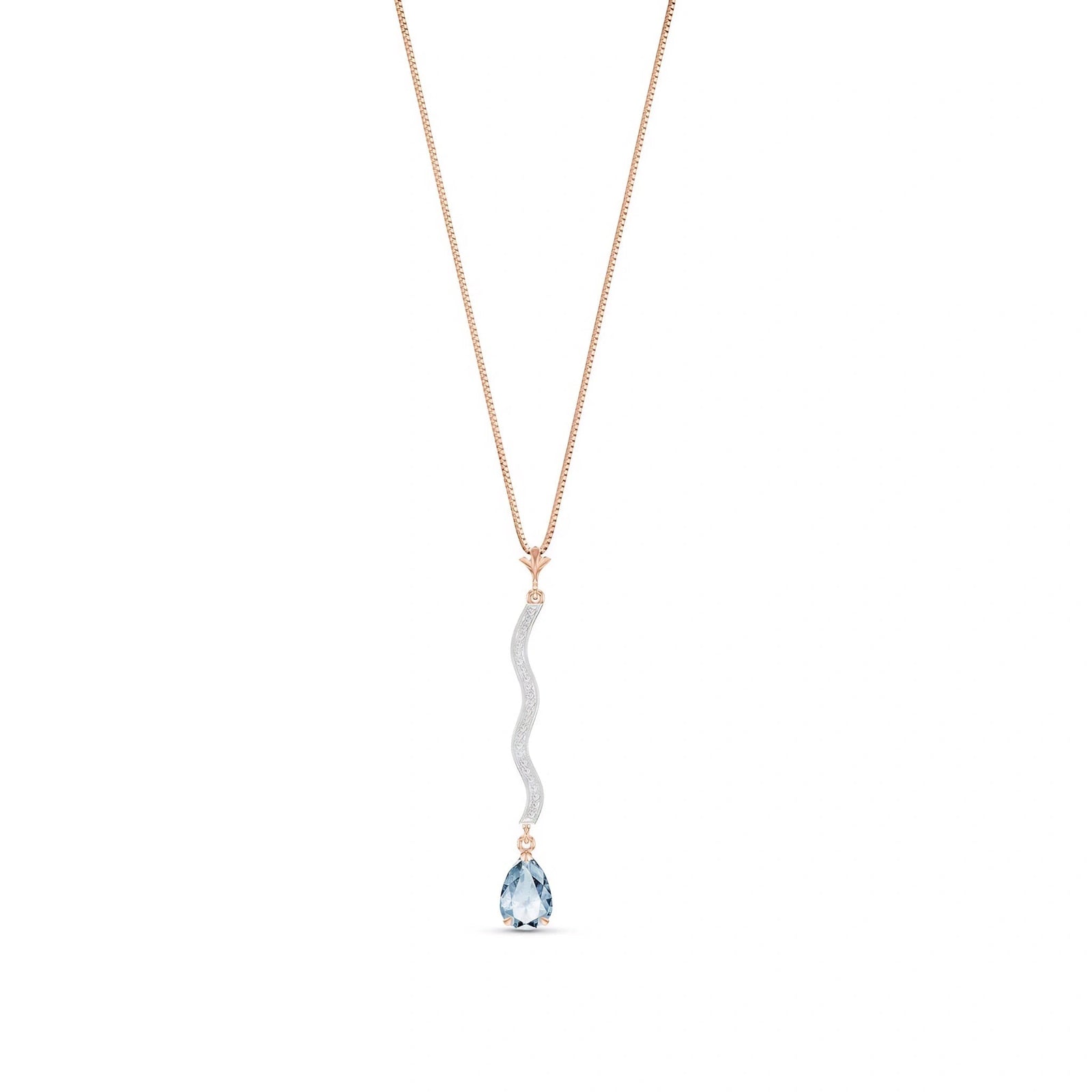 Rose Gold Heritage Necklace Aquamarine 10K — Aurora