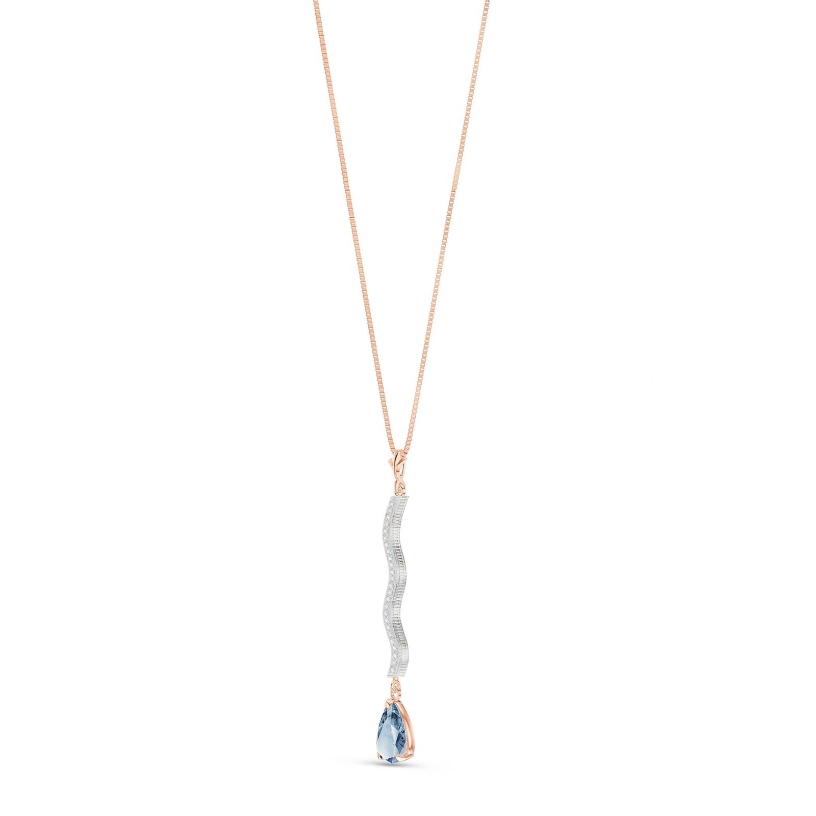 Rose Gold Heritage Necklace Aquamarine 10K — Aurora