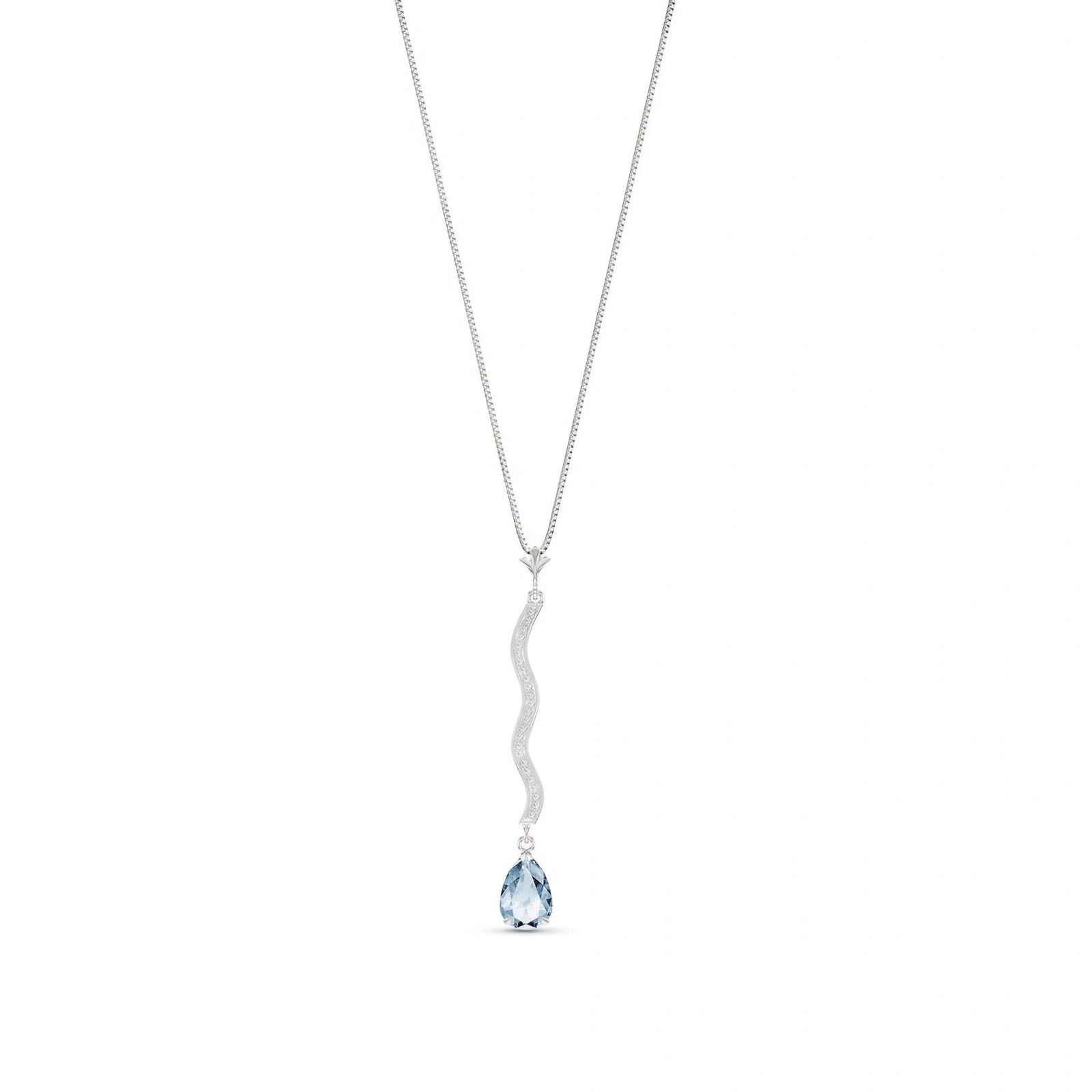 White Gold Heritage Necklace Aquamarine 10K — Aurora