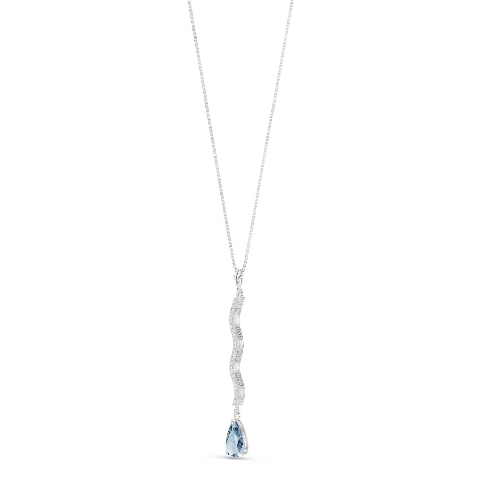 White Gold Heritage Necklace Aquamarine 10K — Aurora