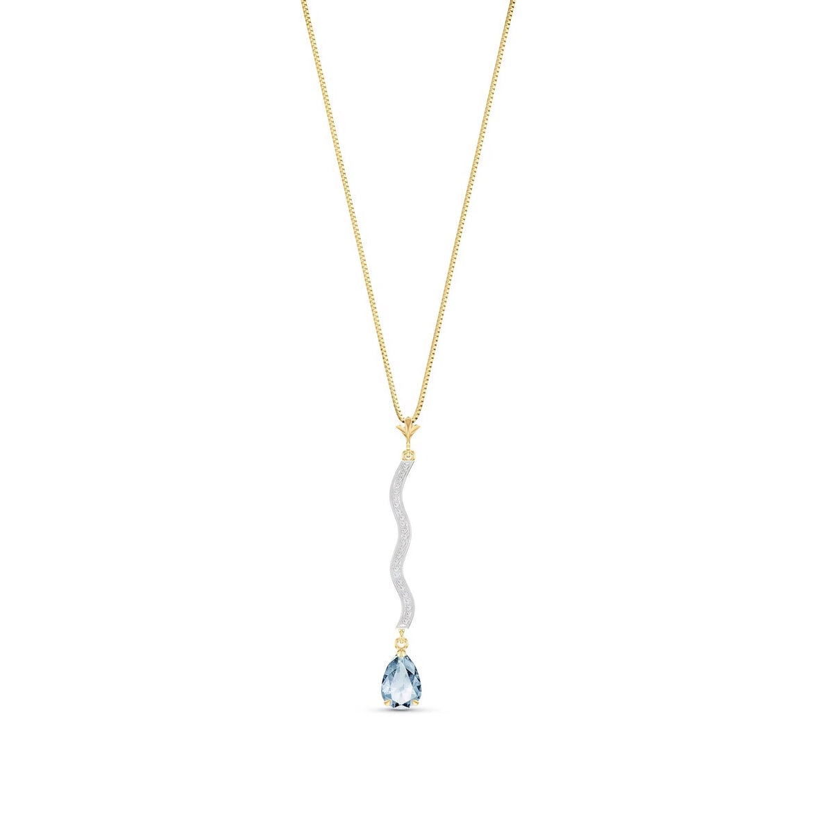 Yellow Gold Heritage Necklace Aquamarine 10K — Aurora
