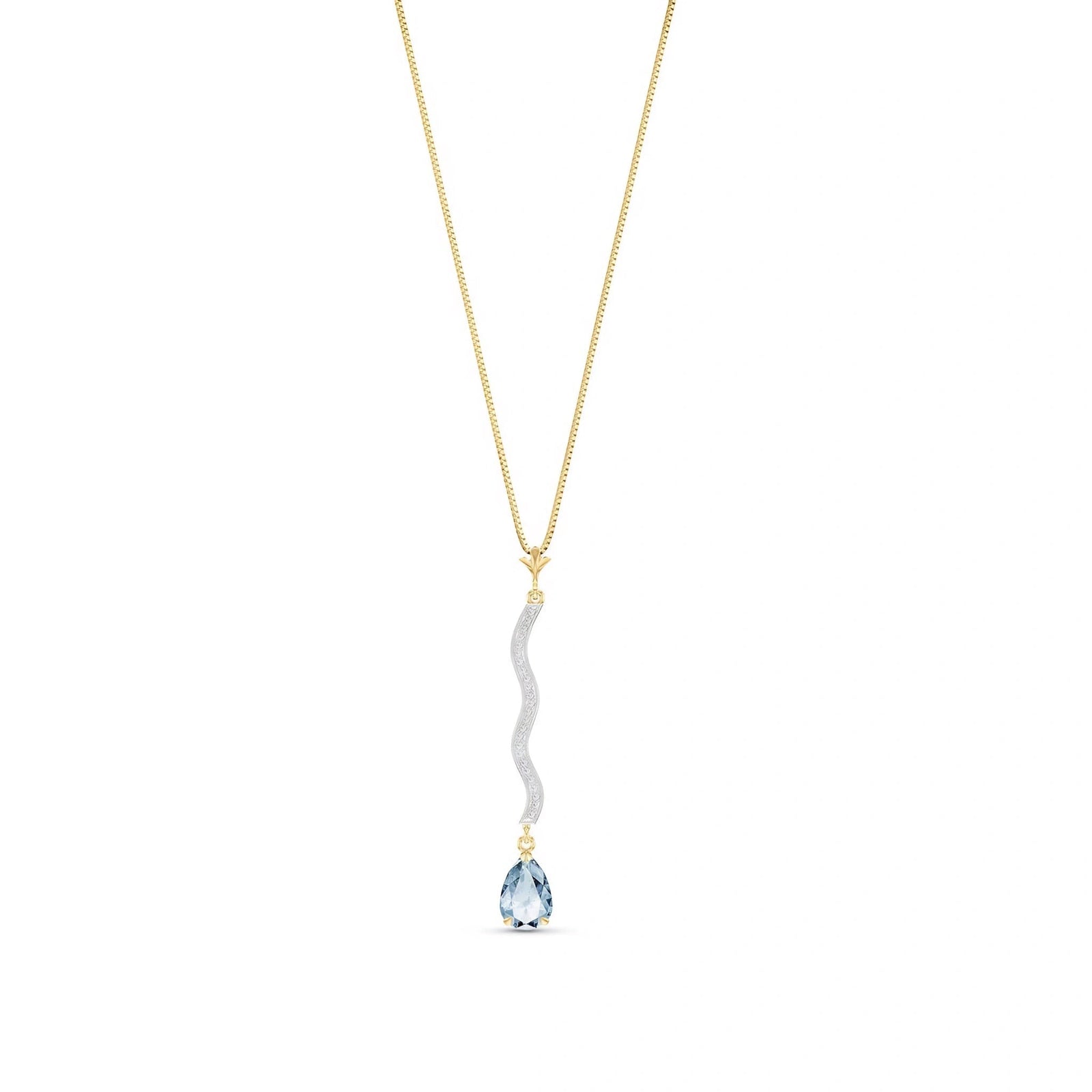 Yellow Gold Heritage Necklace Aquamarine 10K — Aurora