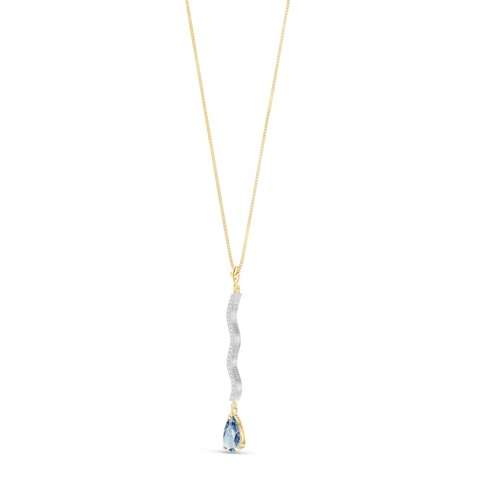 Yellow Gold Heritage Necklace Aquamarine 10K — Aurora