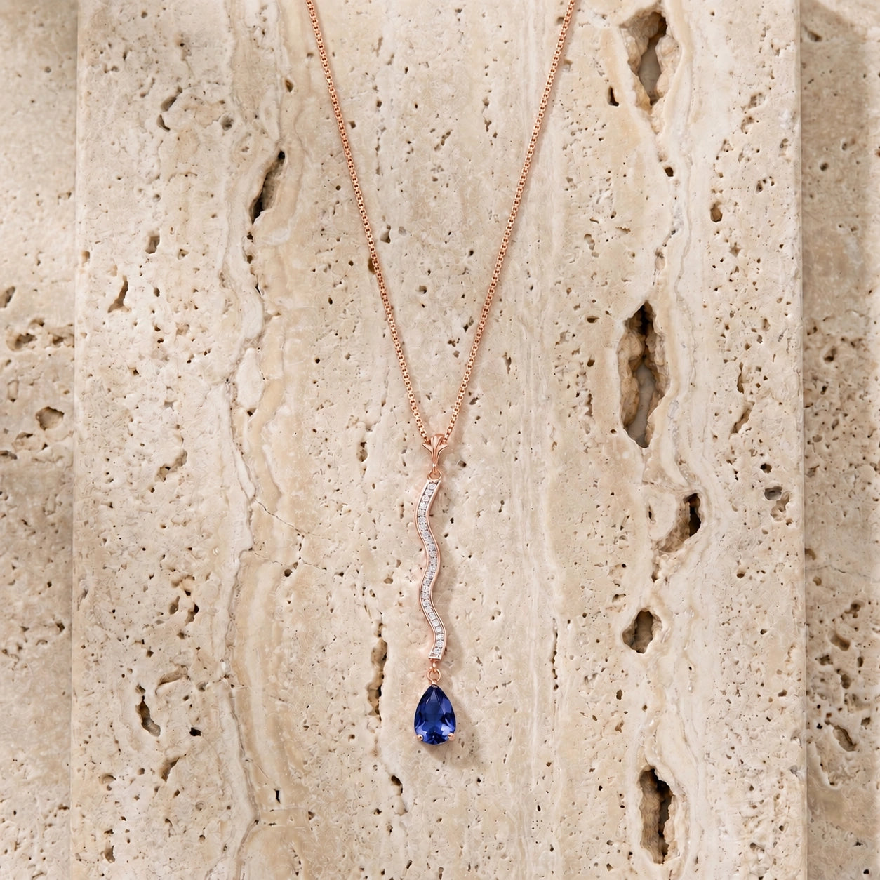 Rose Gold Heritage Necklace Sapphire 10K — Aurora