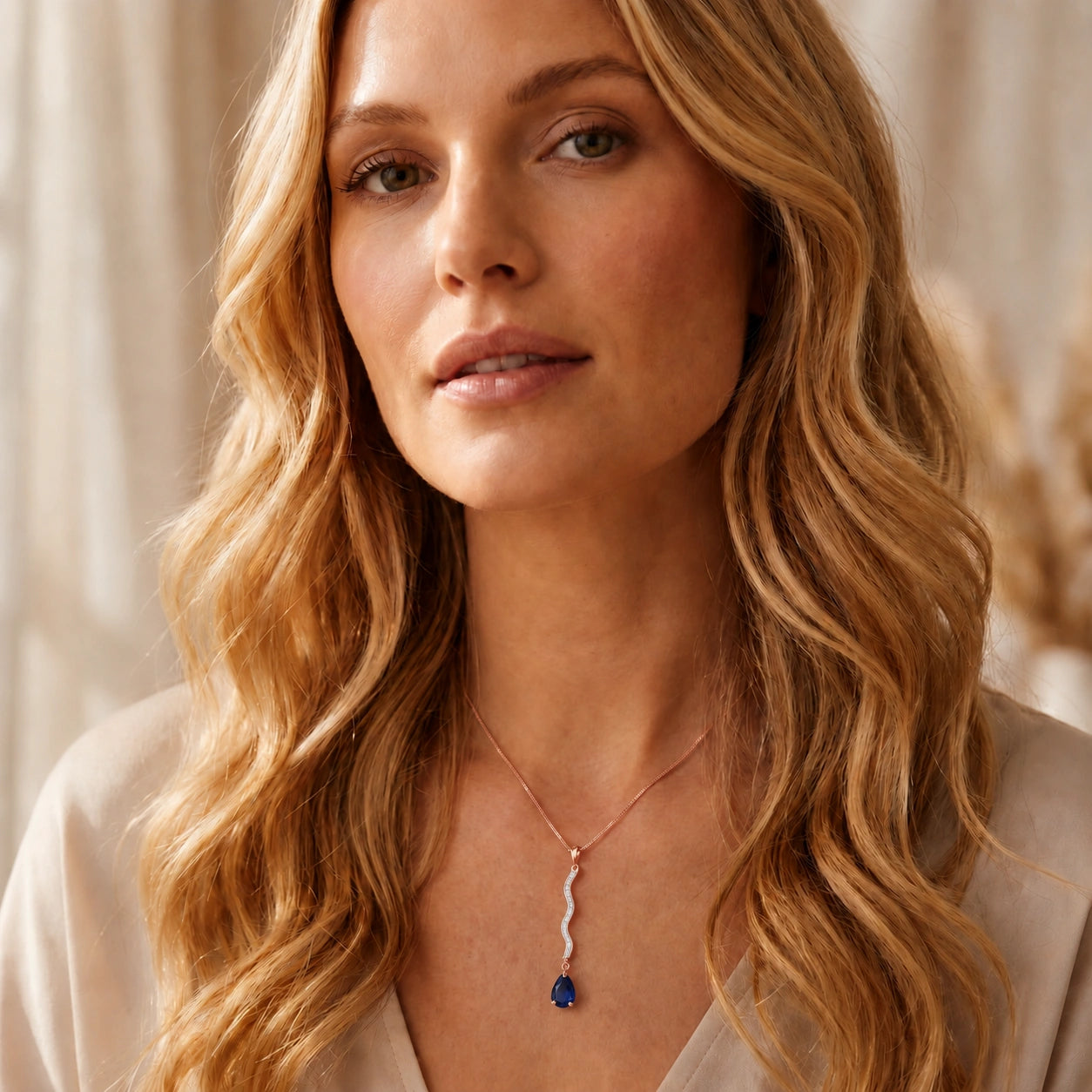 Rose Gold Heritage Necklace Sapphire 10K — Aurora