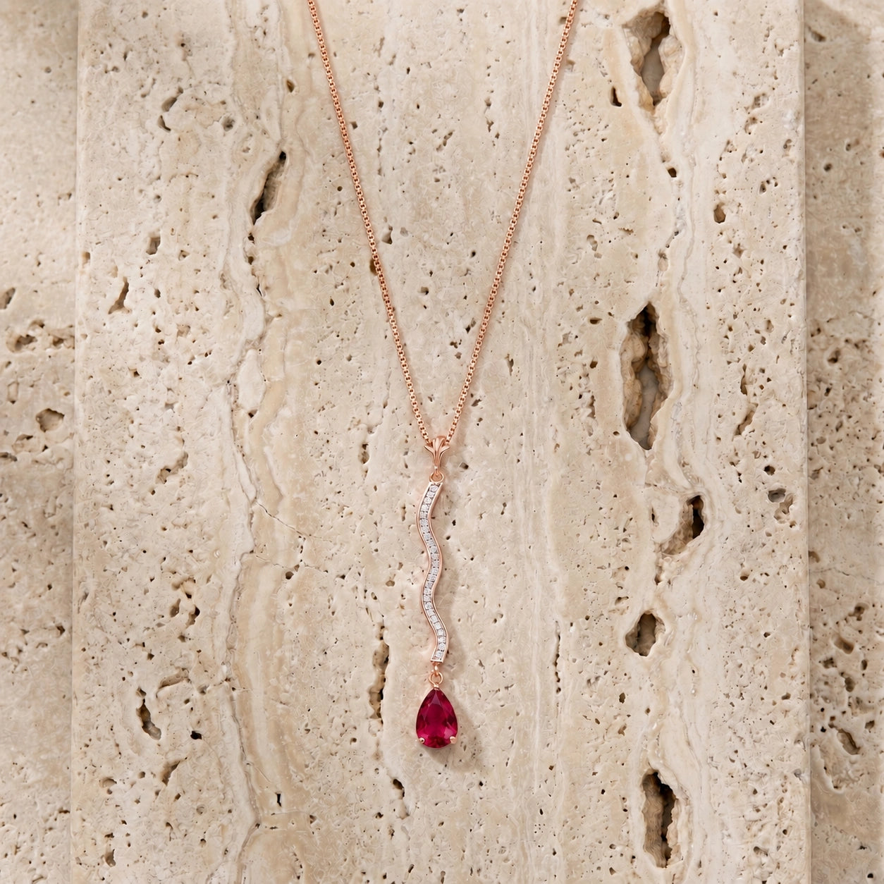 Rose Gold Heritage Necklace Ruby 10K — Aurora