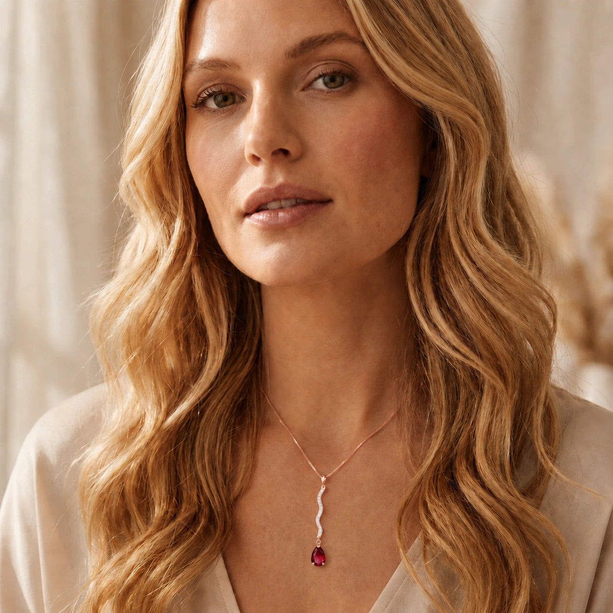 Rose Gold Heritage Necklace Ruby 10K — Aurora