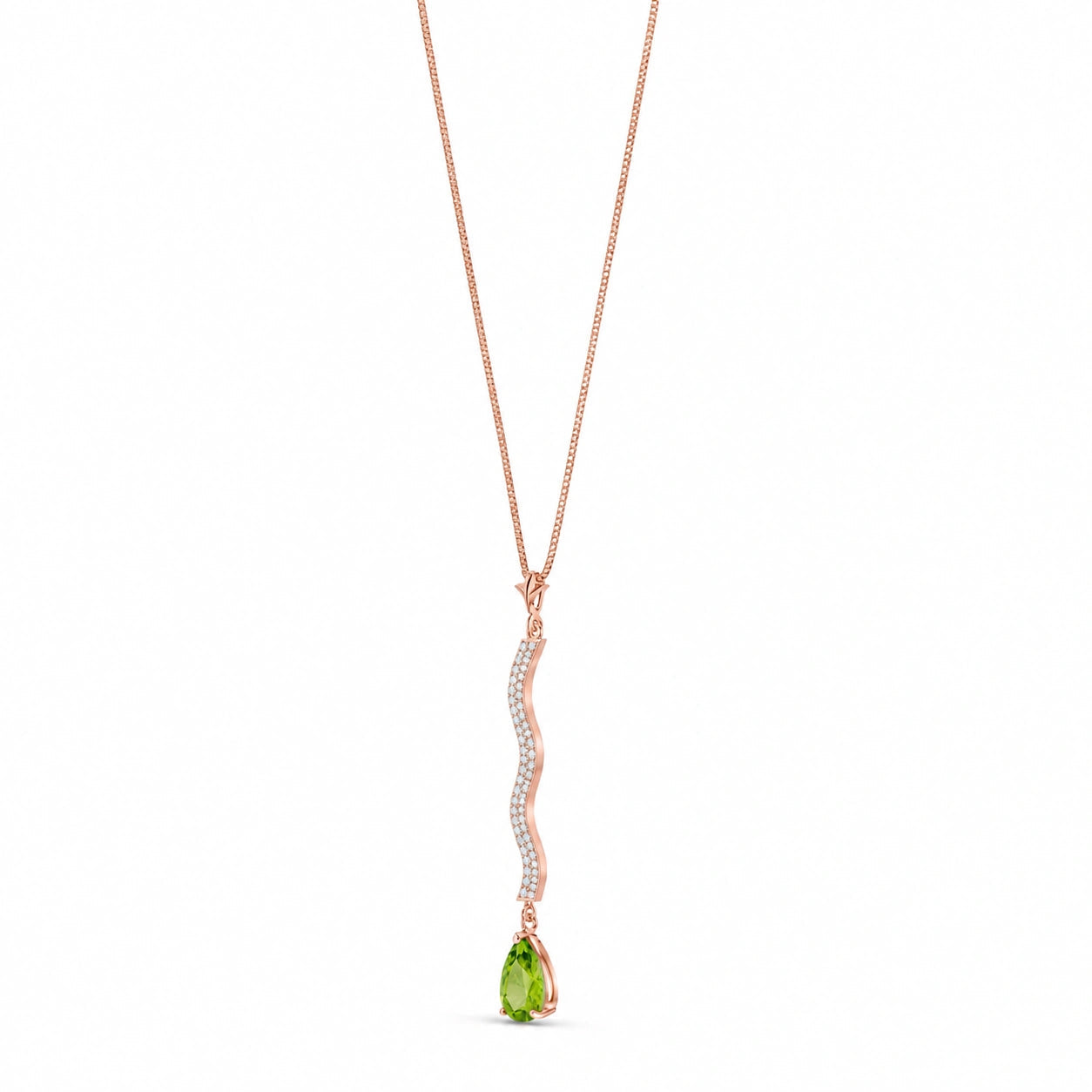 Rose Gold Heritage Necklace Peridot 10K — Aurora
