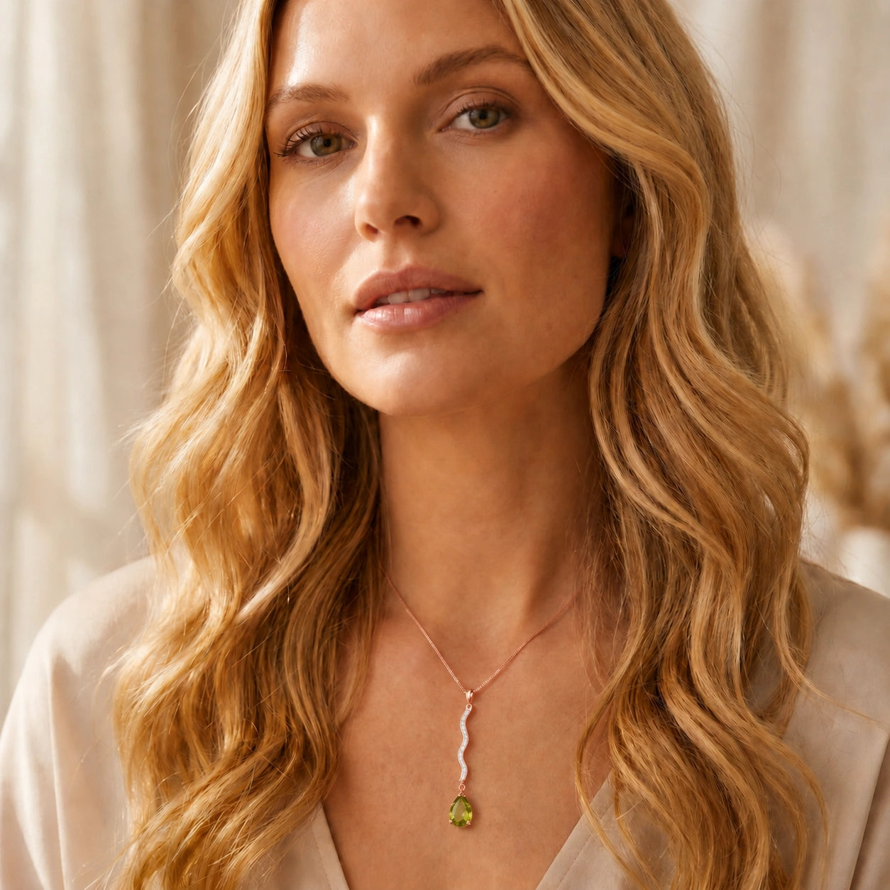 Rose Gold Heritage Necklace Peridot 10K — Aurora