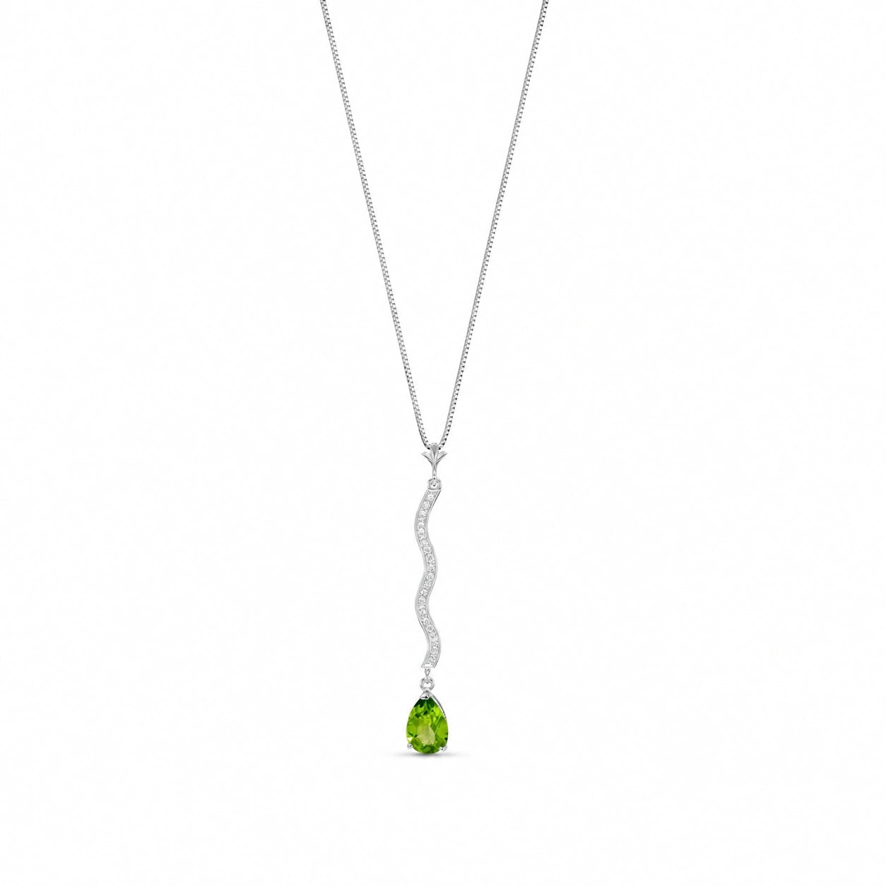 White Gold Heritage Necklace Peridot 10K — Aurora