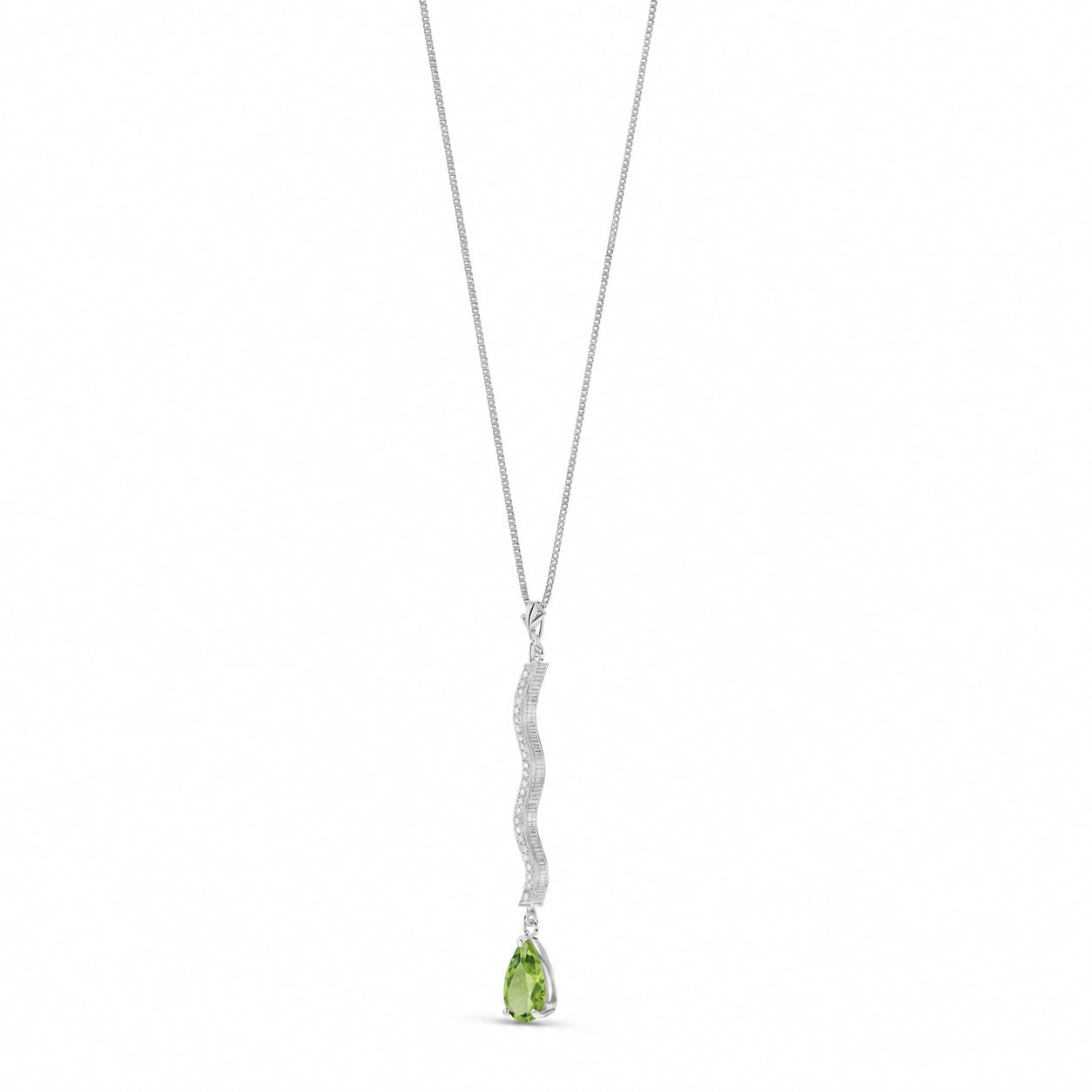 White Gold Heritage Necklace Peridot 10K — Aurora
