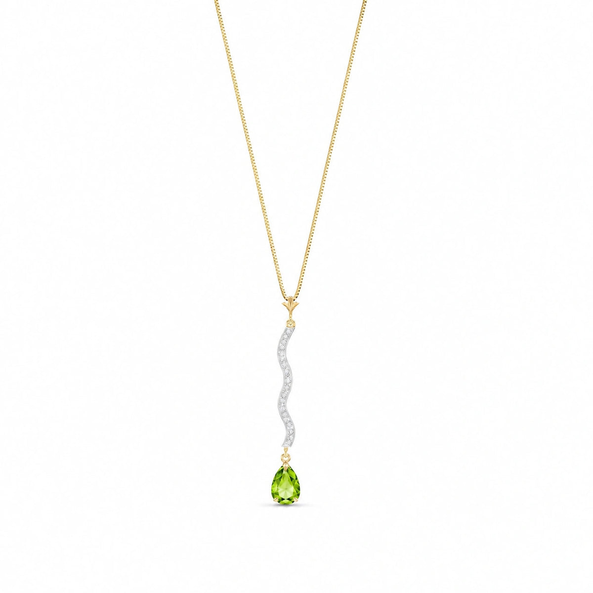 Yellow Gold Heritage Necklace Peridot 10K — Aurora
