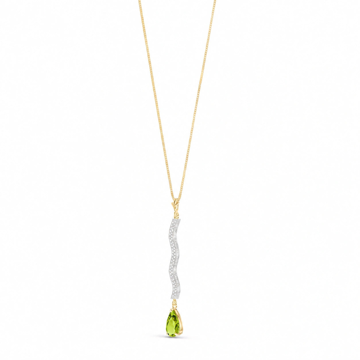 Yellow Gold Heritage Necklace Peridot 10K — Aurora