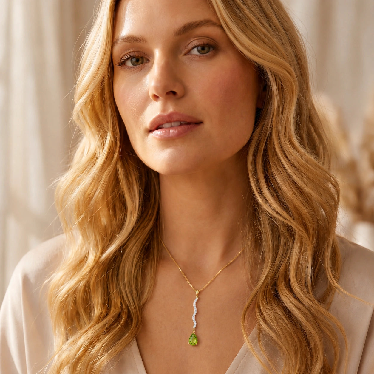 Yellow Gold Heritage Necklace Peridot 10K — Aurora