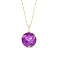 Yellow Gold Grace Pendant Necklace Amethyst — Fabrizia