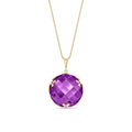Yellow Gold Grace Pendant Necklace Amethyst 10K — Fabrizia