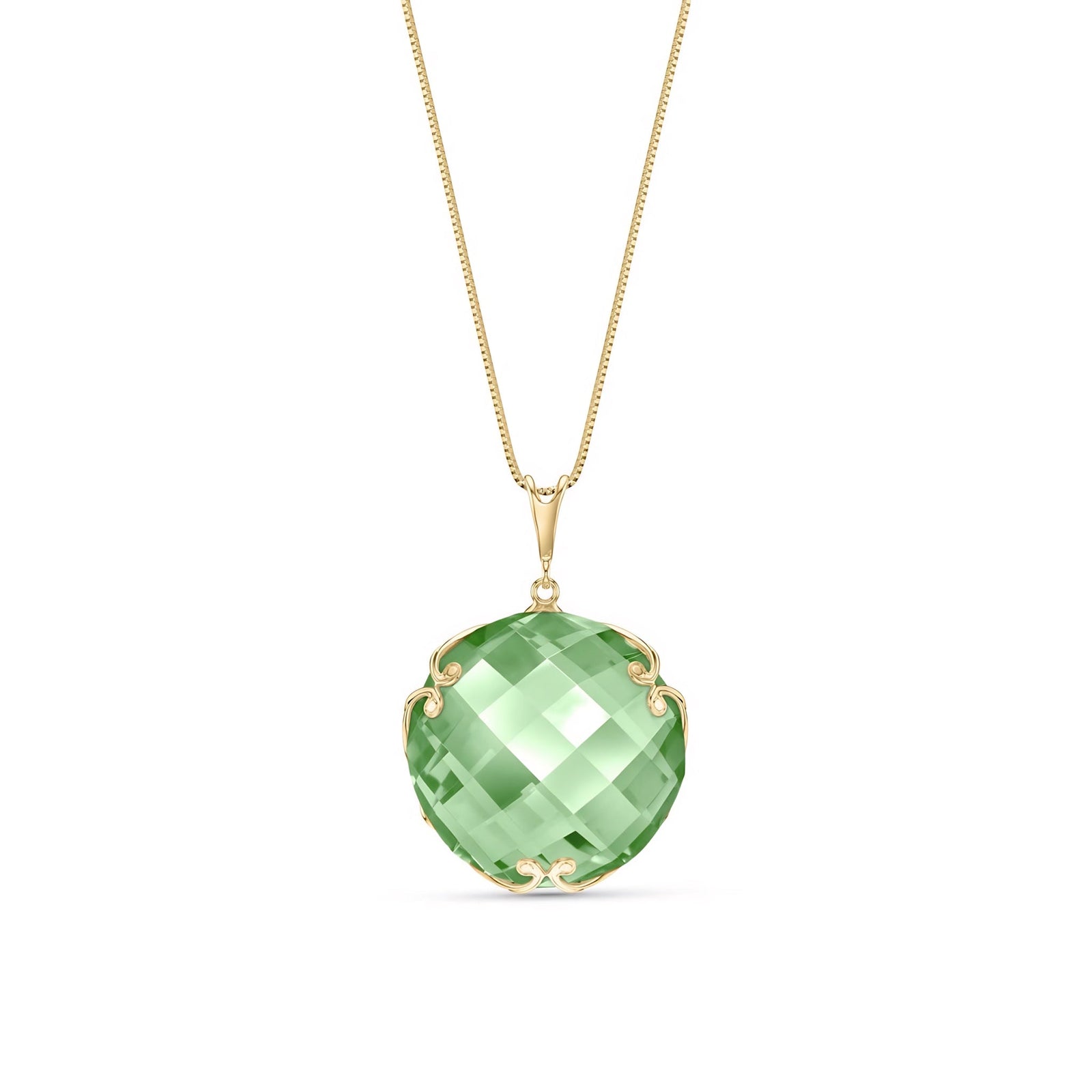 Yellow Gold Grace Pendant Necklace Lemon Quartz 10K — Fabrizia
