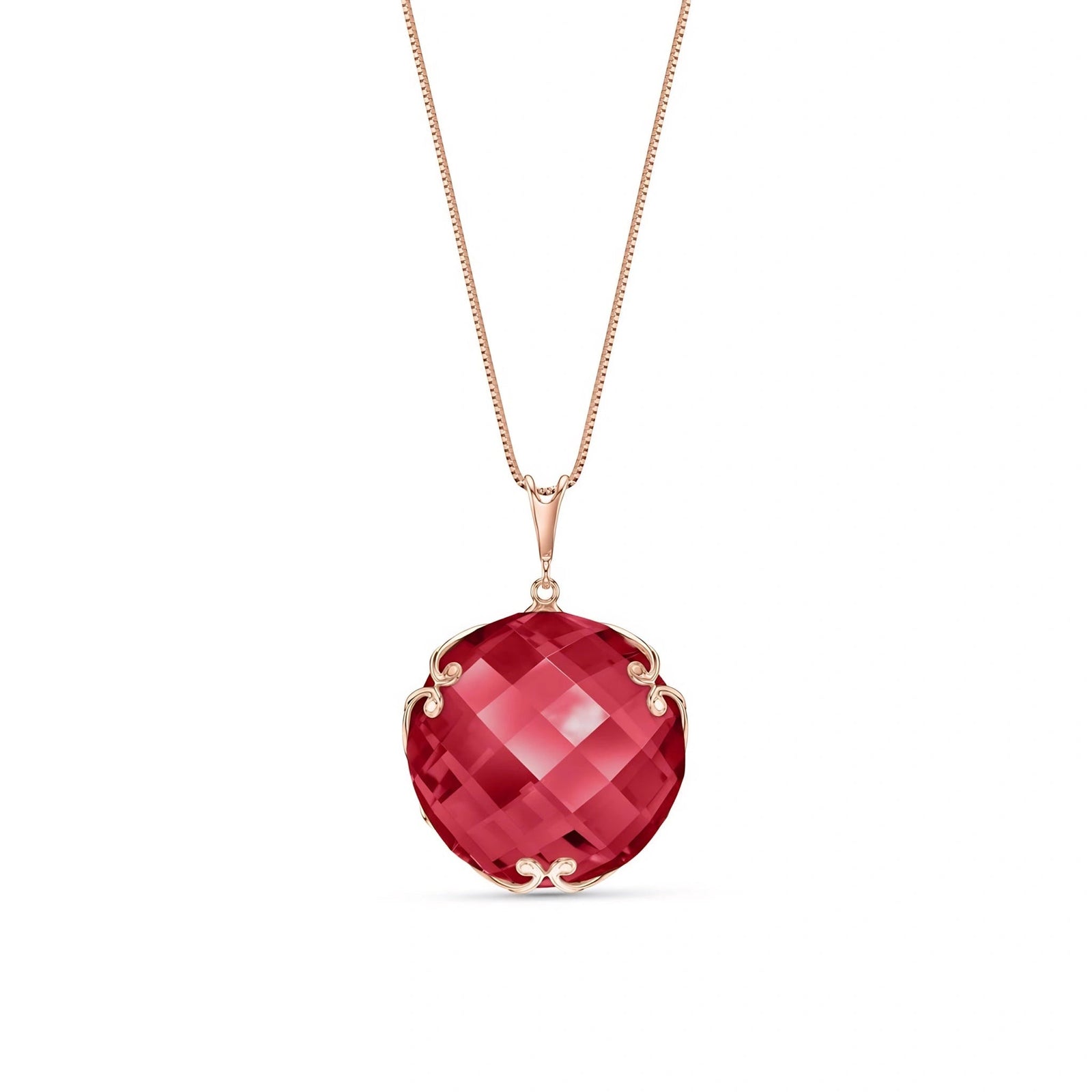 Rose Gold Grace Pendant Necklace Ruby 10K — Fabrizia