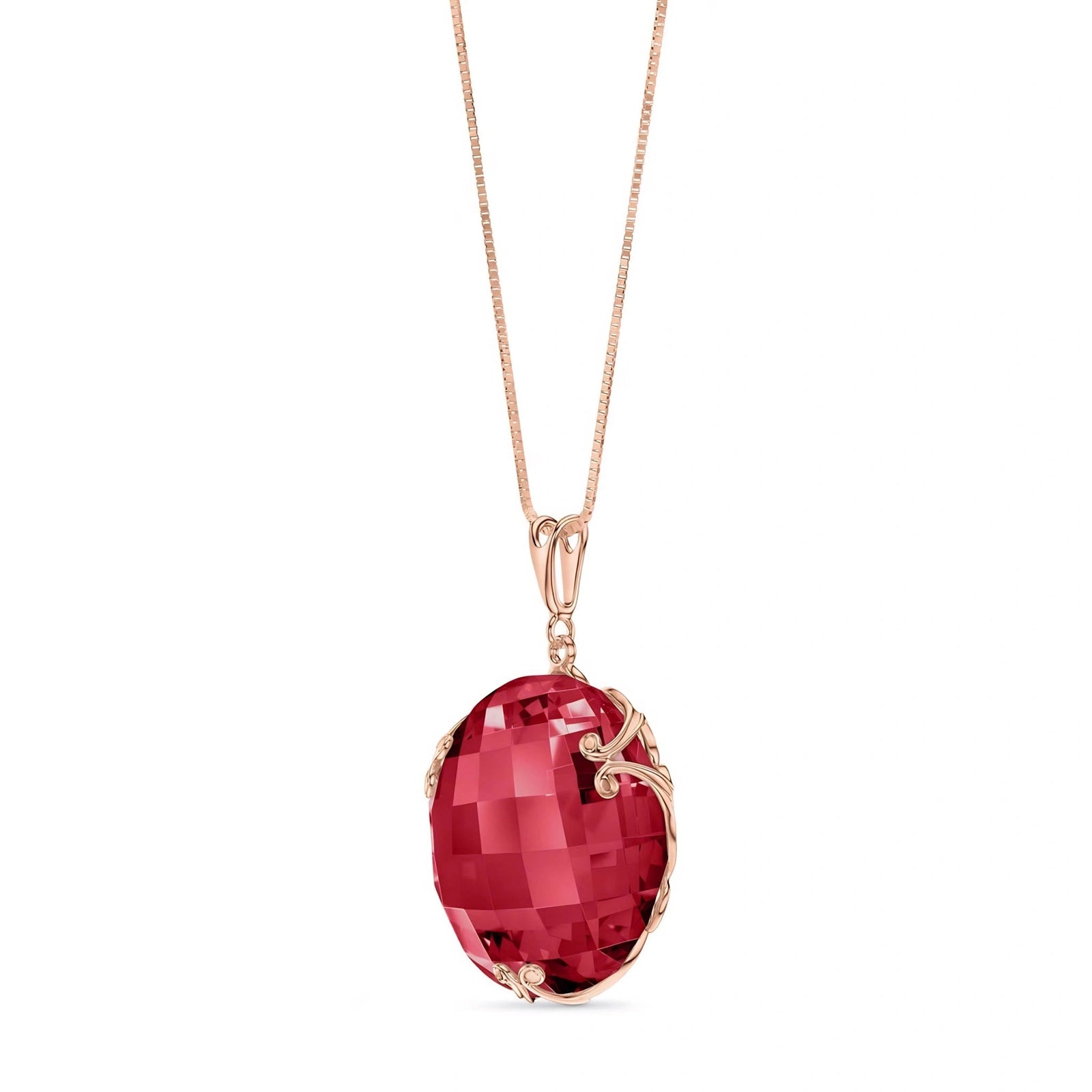 Rose Gold Grace Pendant Necklace Ruby 10K — Fabrizia