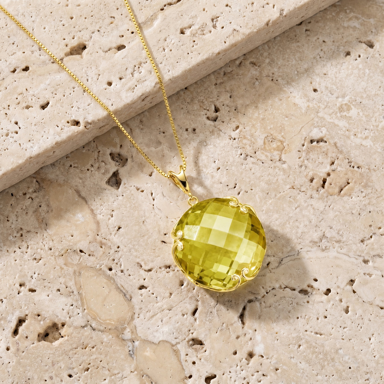 Yellow Gold Grace Pendant Necklace Ruby 10K — Fabrizia
