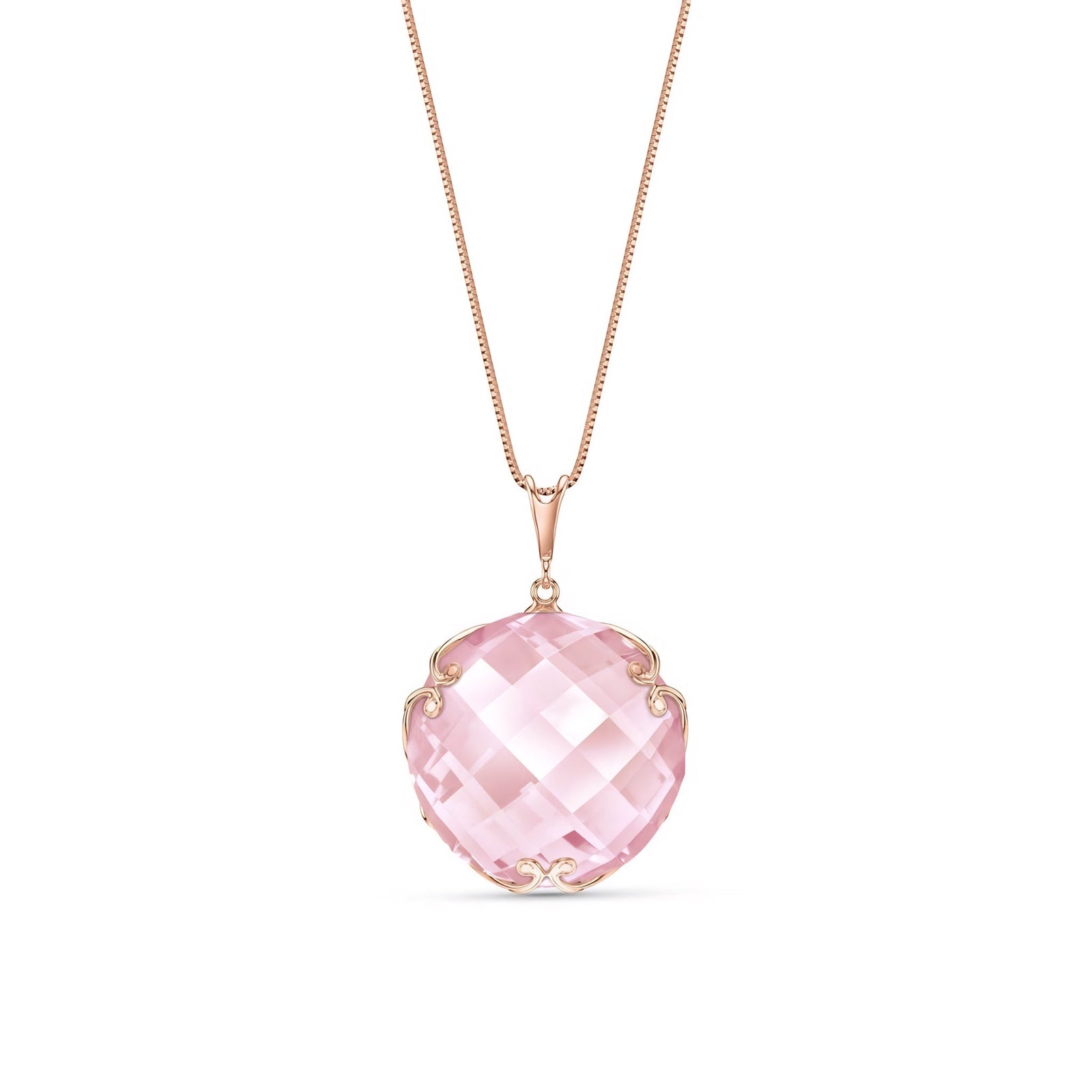 Rose Gold Grace Pendant Necklace Sapphire 10K — Fabrizia