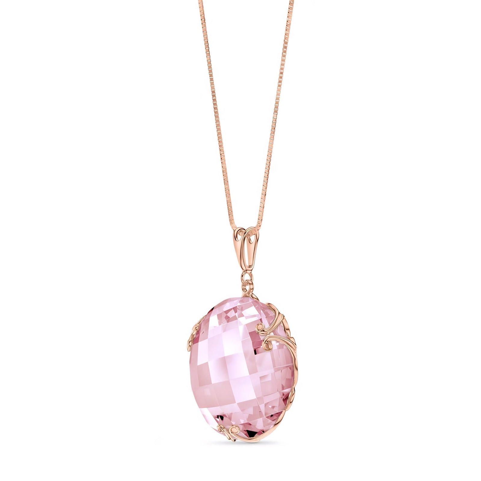 Rose Gold Grace Pendant Necklace Sapphire 10K — Fabrizia