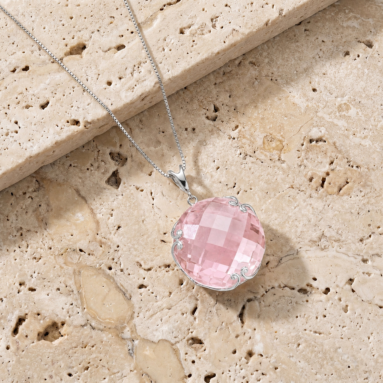 White Gold Grace Pendant Necklace Sapphire 10K — Fabrizia