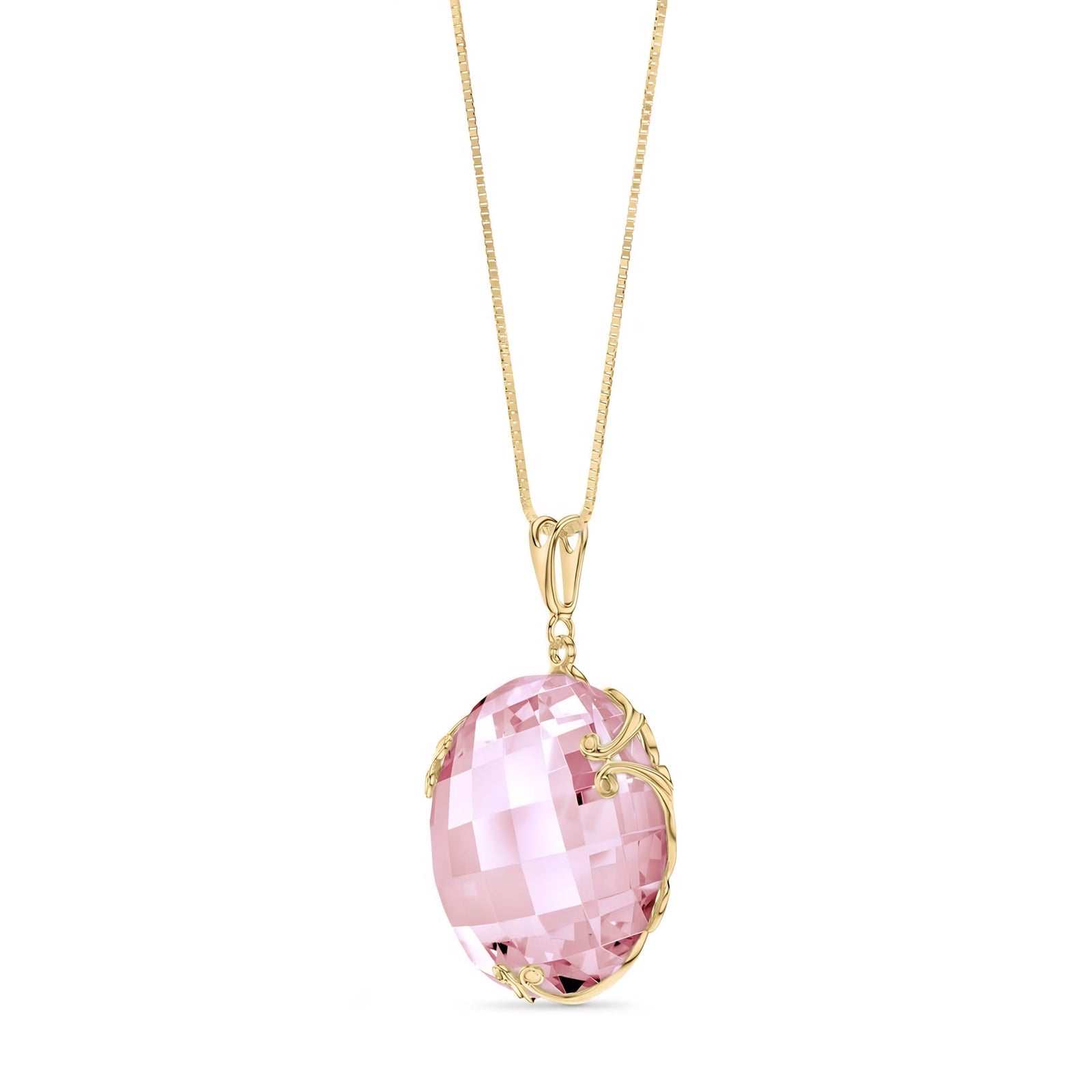 Yellow Gold Grace Pendant Necklace Sapphire 10K — Fabrizia