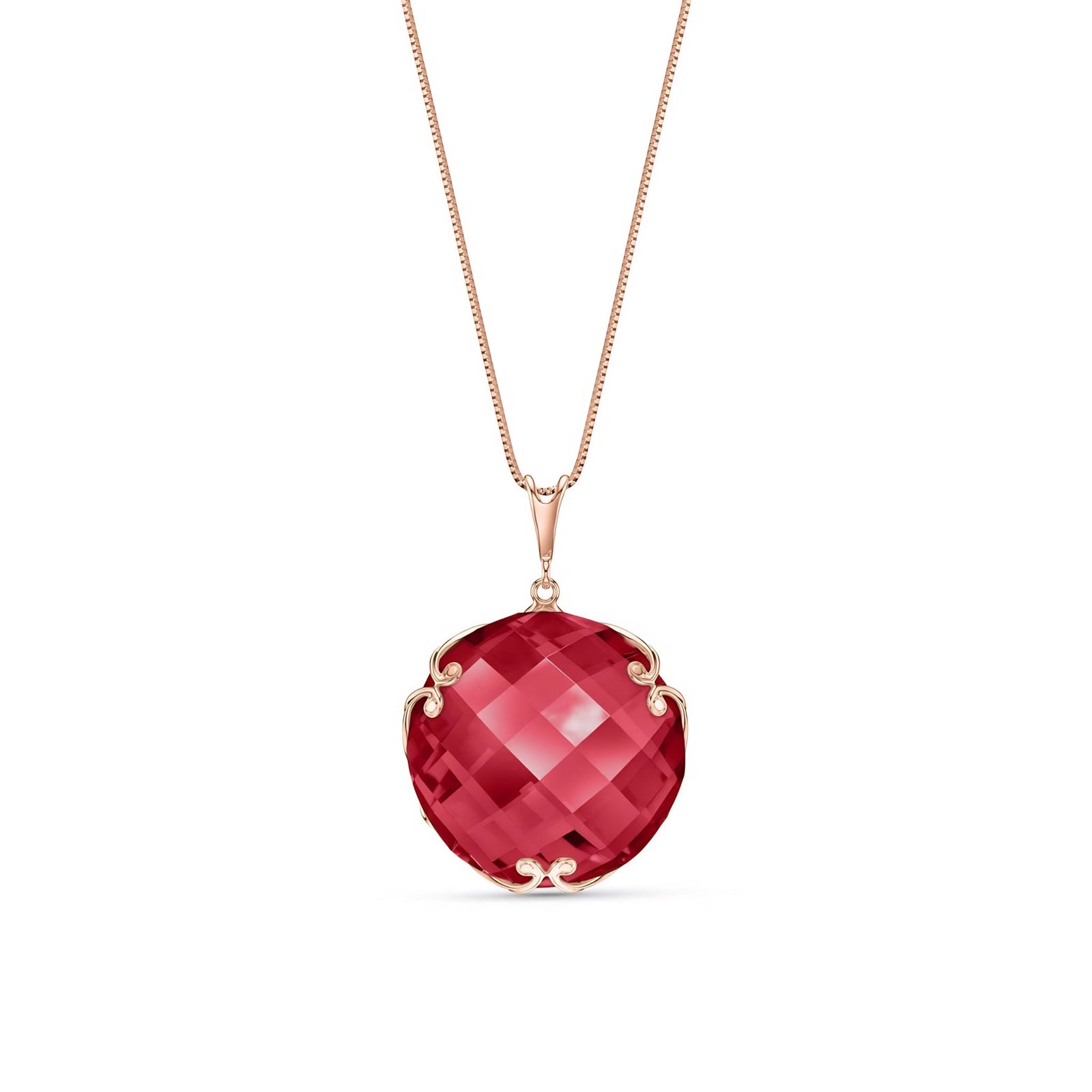 Rose Gold Grace Pendant Necklace Smoky Quartz 10K — Fabrizia