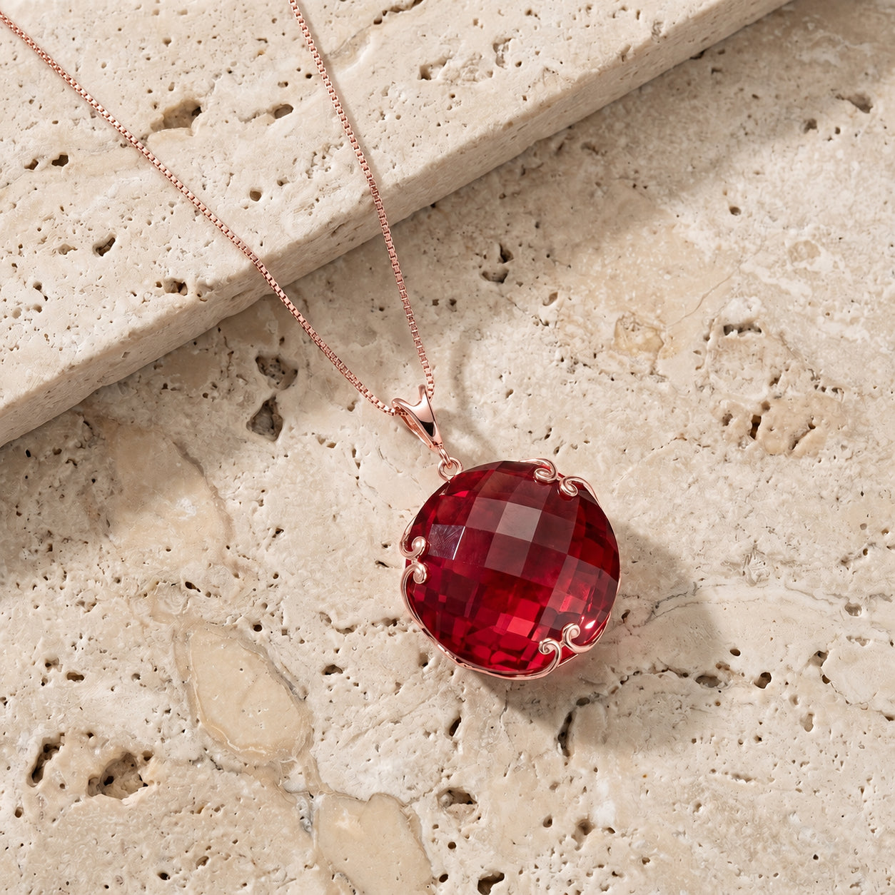 Rose Gold Grace Pendant Necklace Smoky Quartz 10K — Fabrizia