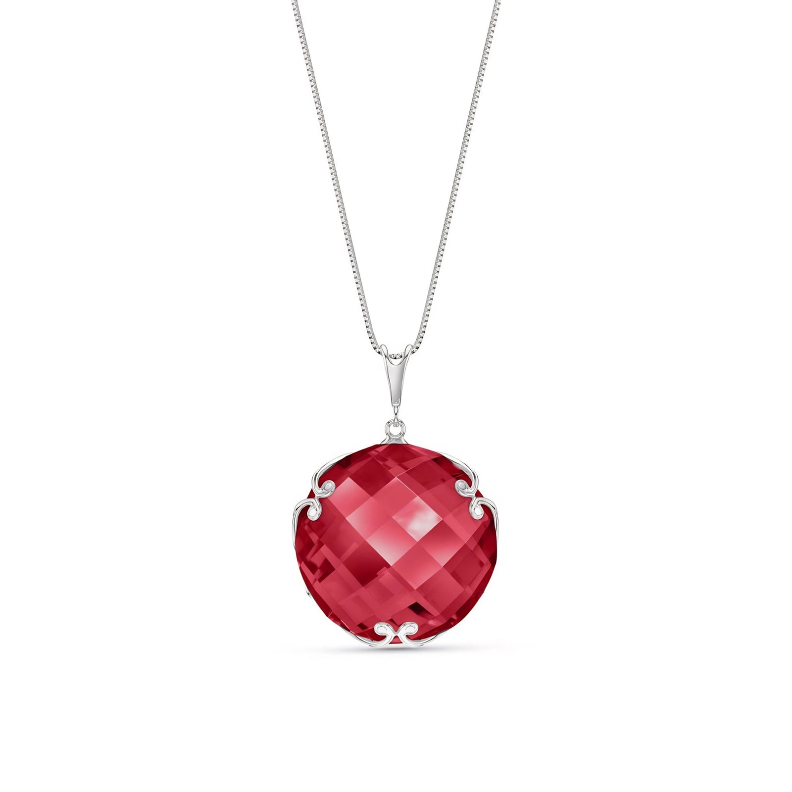 White Gold Grace Pendant Necklace Smoky Quartz 10K — Fabrizia
