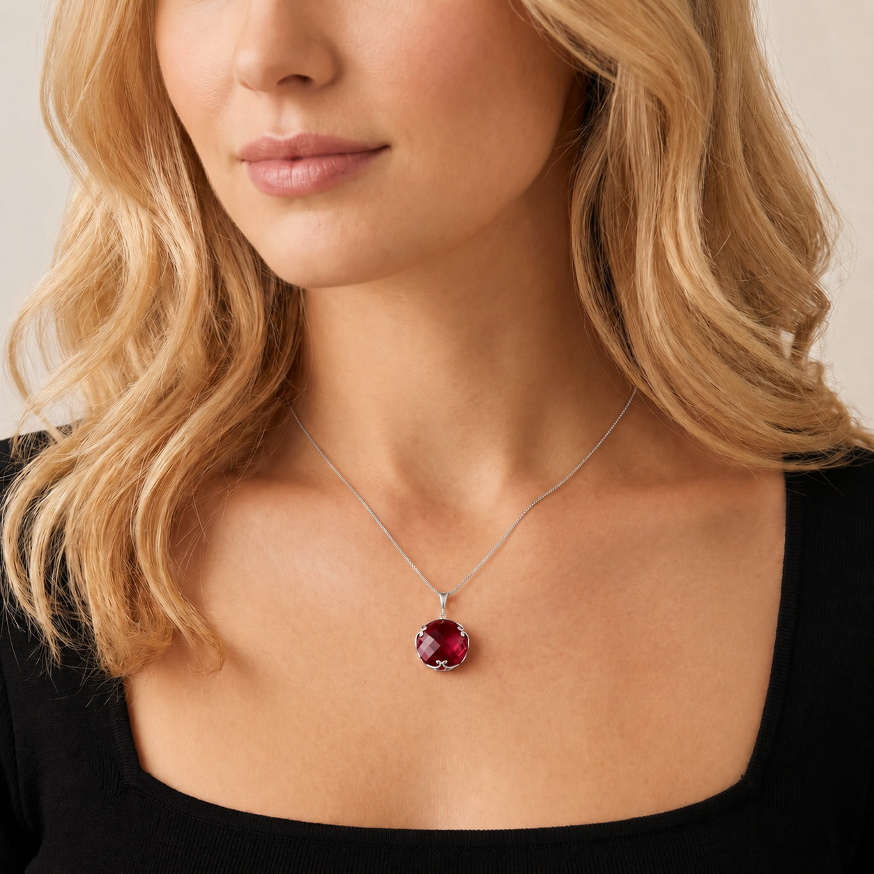 White Gold Grace Pendant Necklace Smoky Quartz 10K — Fabrizia