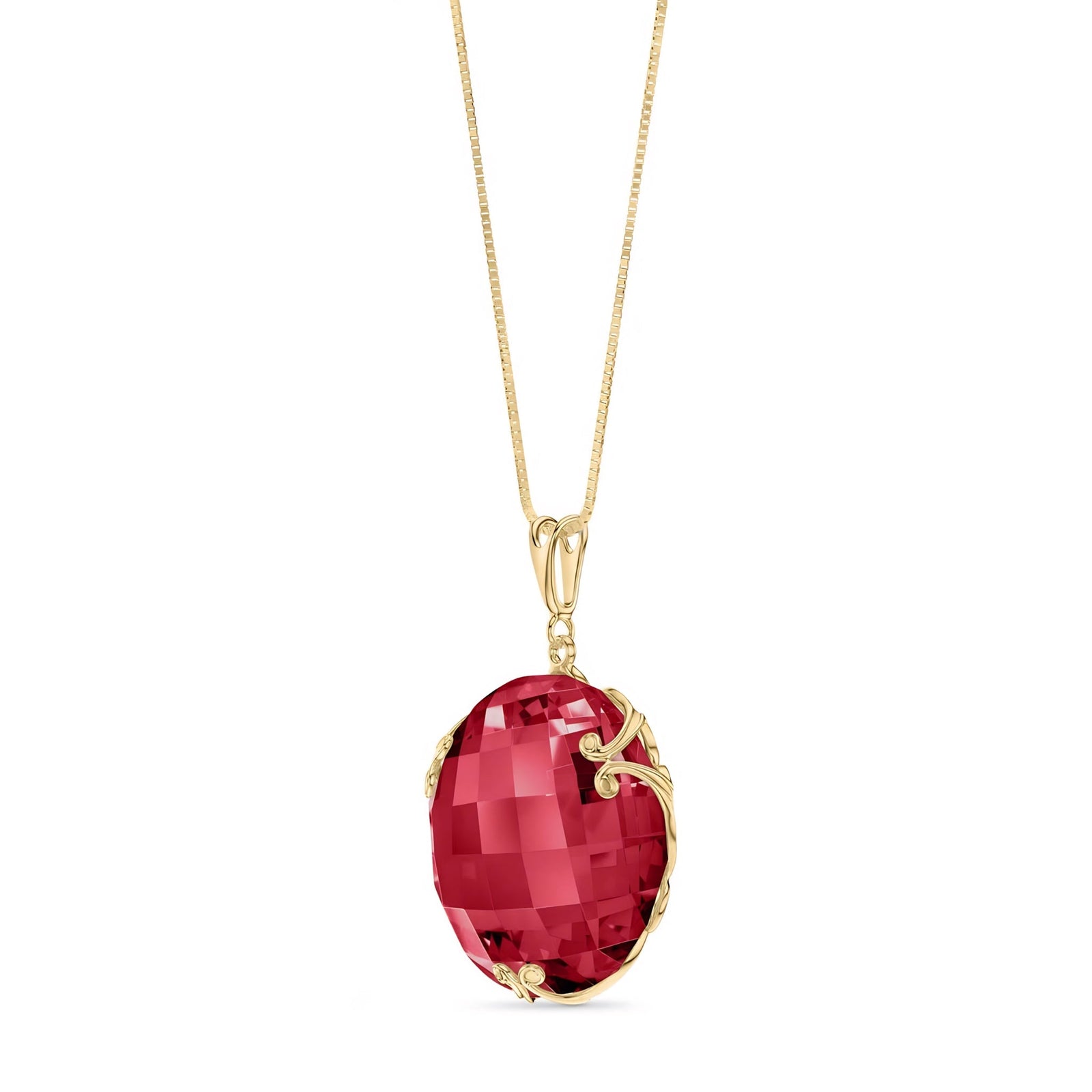 Yellow Gold Grace Pendant Necklace Smoky Quartz 10K — Fabrizia