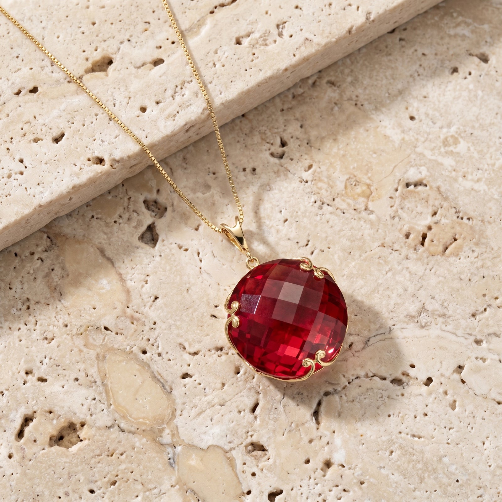 Yellow Gold Grace Pendant Necklace Smoky Quartz 10K — Fabrizia