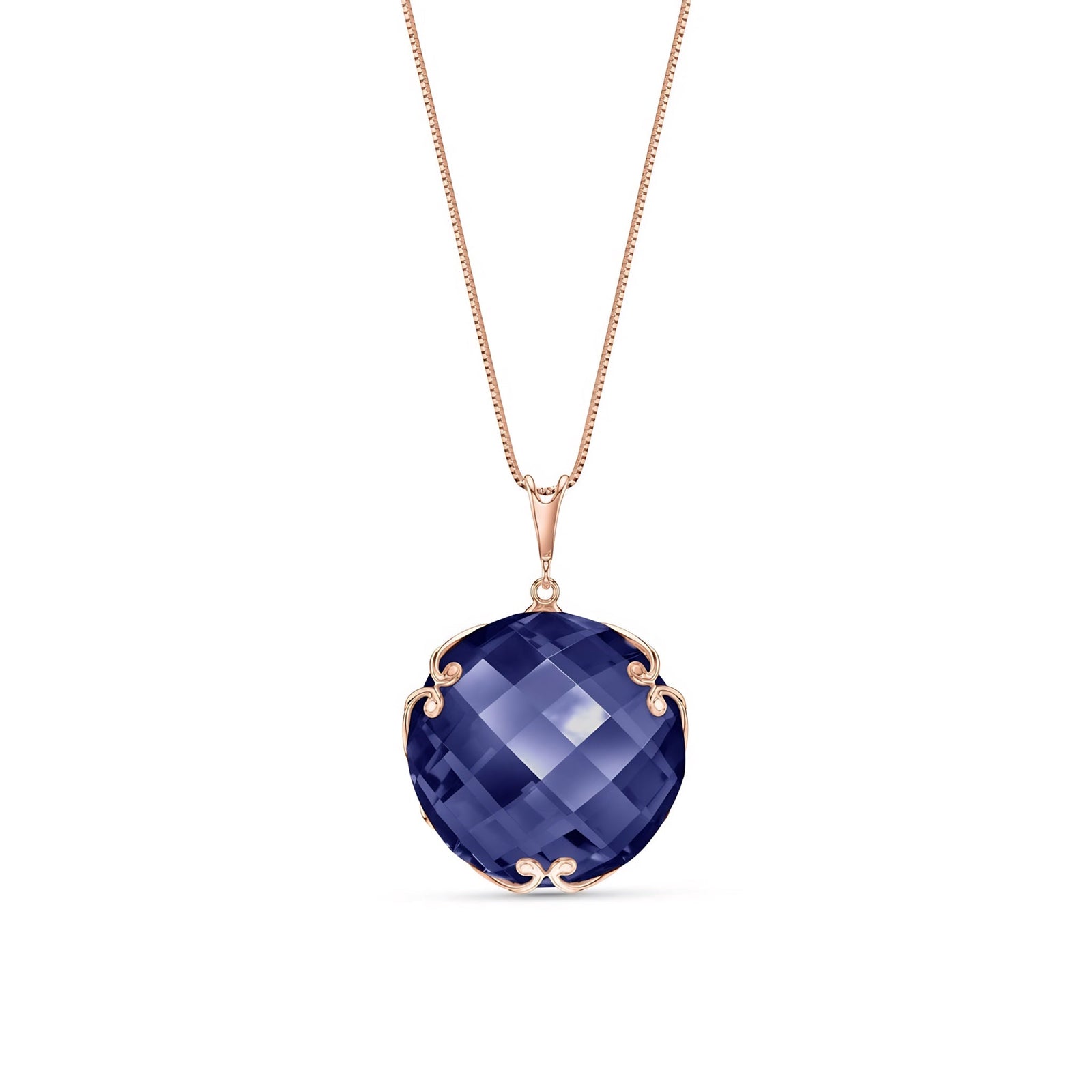 Rose Gold Grace Pendant Necklace Rose Quartz 10K — Fabrizia