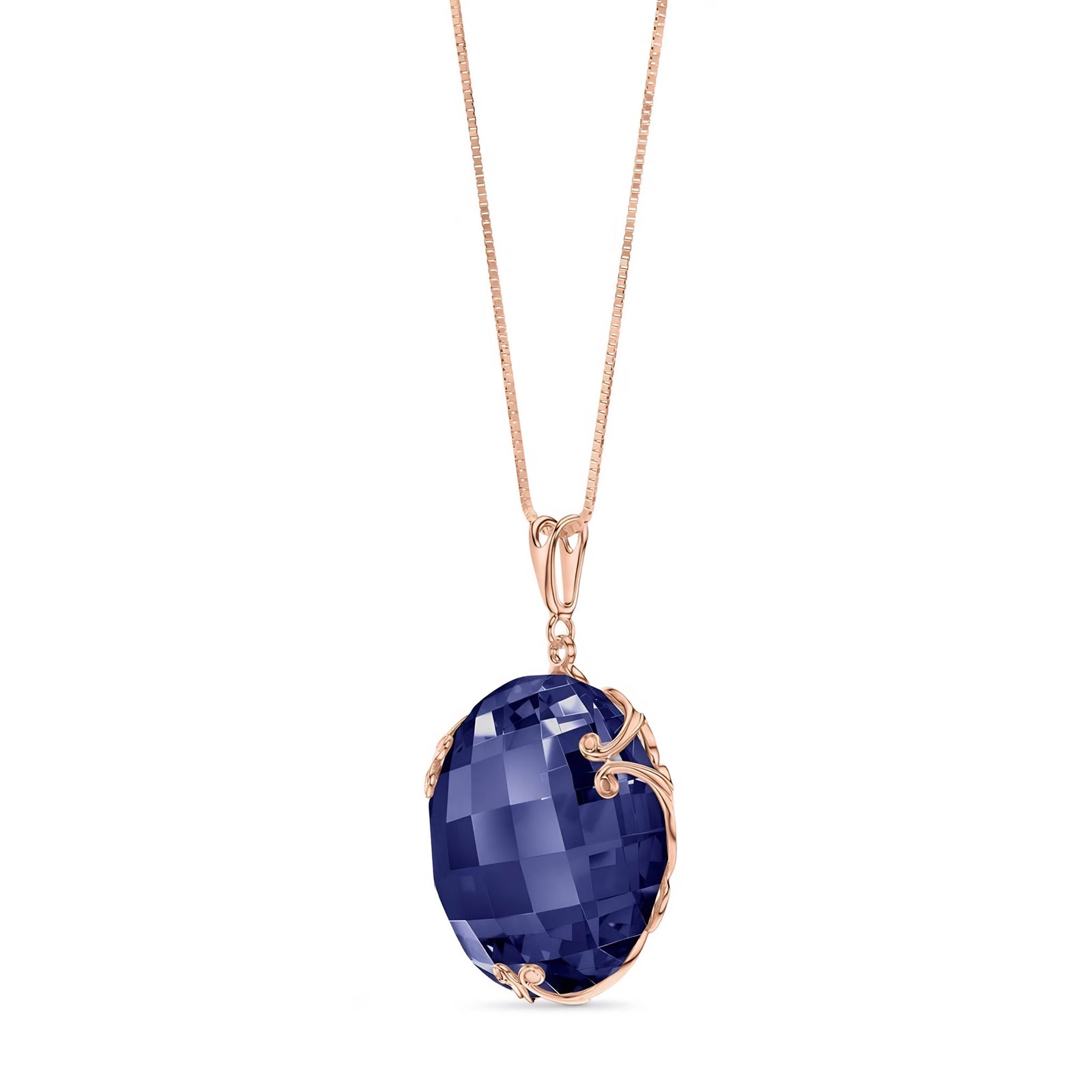 Rose Gold Grace Pendant Necklace Rose Quartz 10K — Fabrizia
