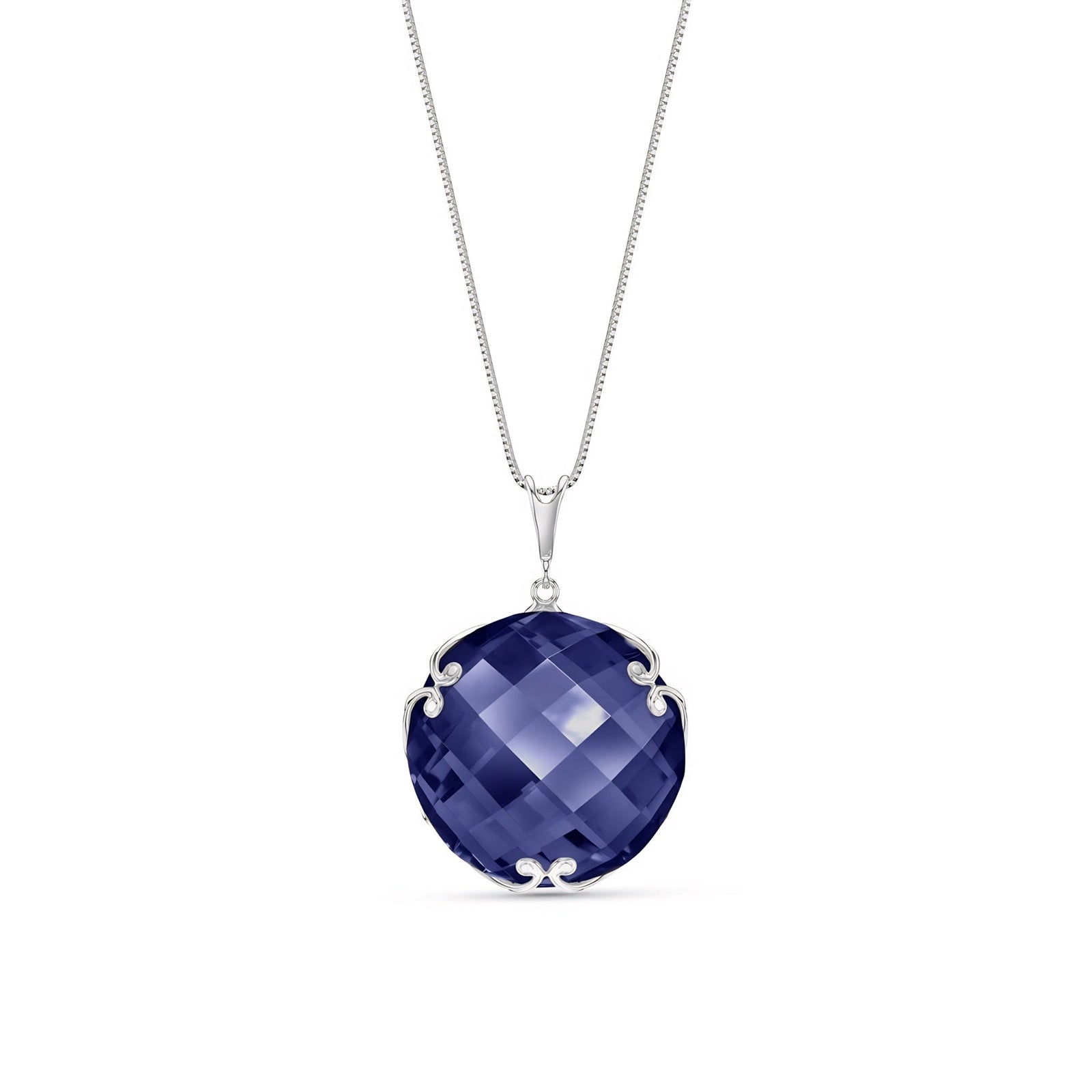 White Gold Grace Pendant Necklace Rose Quartz 10K — Fabrizia