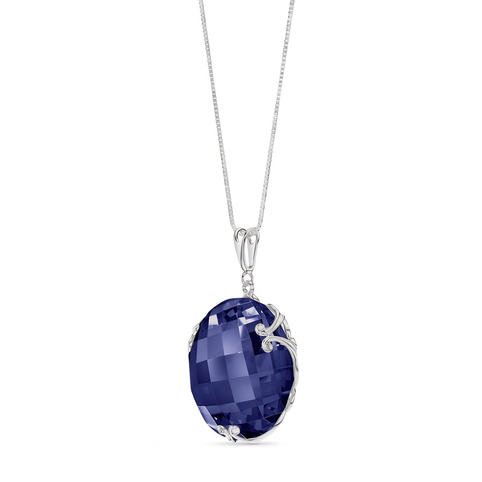 White Gold Grace Pendant Necklace Rose Quartz 10K — Fabrizia